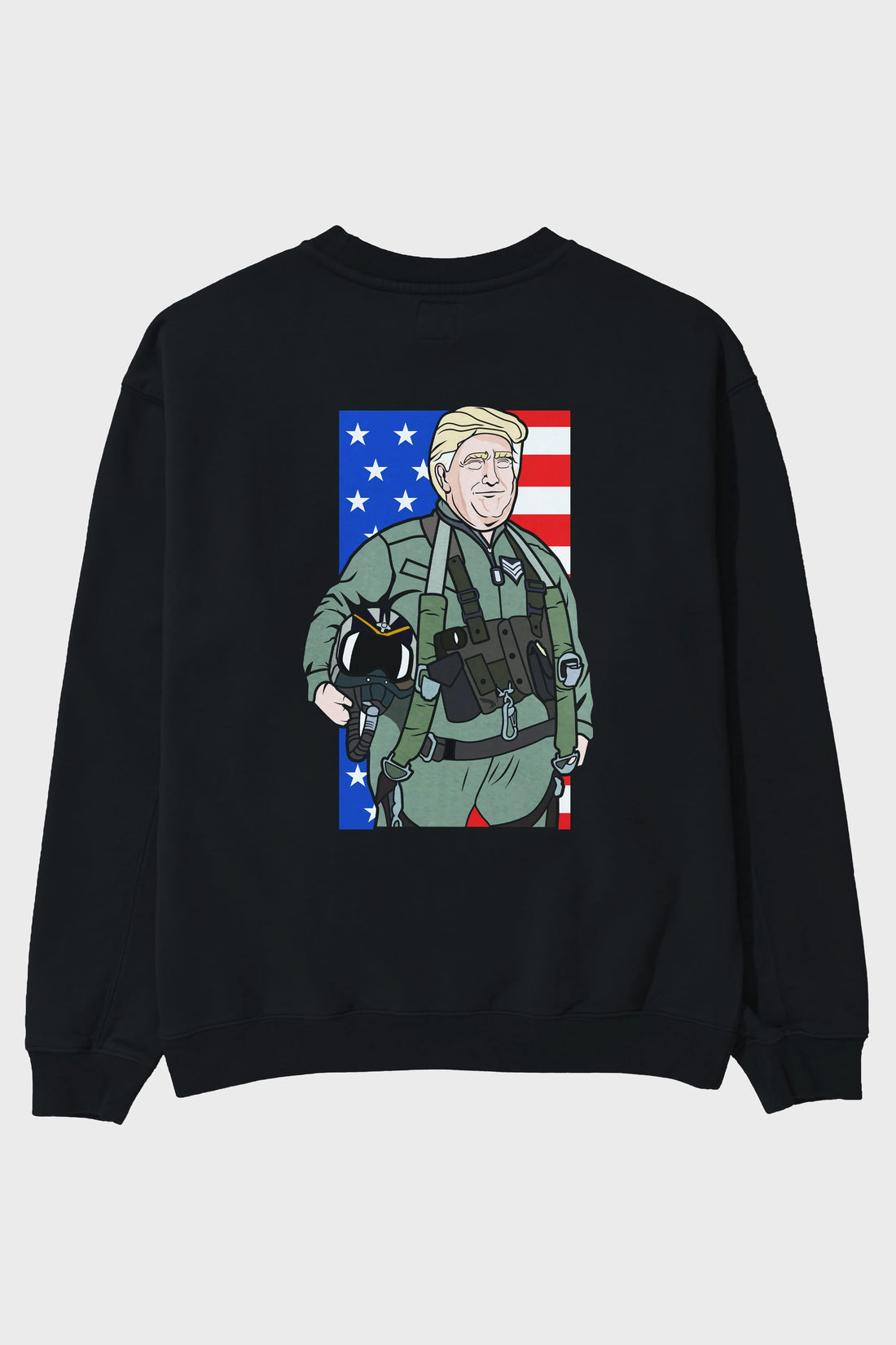 Trump Jetplane Pilot Arka Baskılı Oversize Sweatshirt Erkek Kadın Unisex