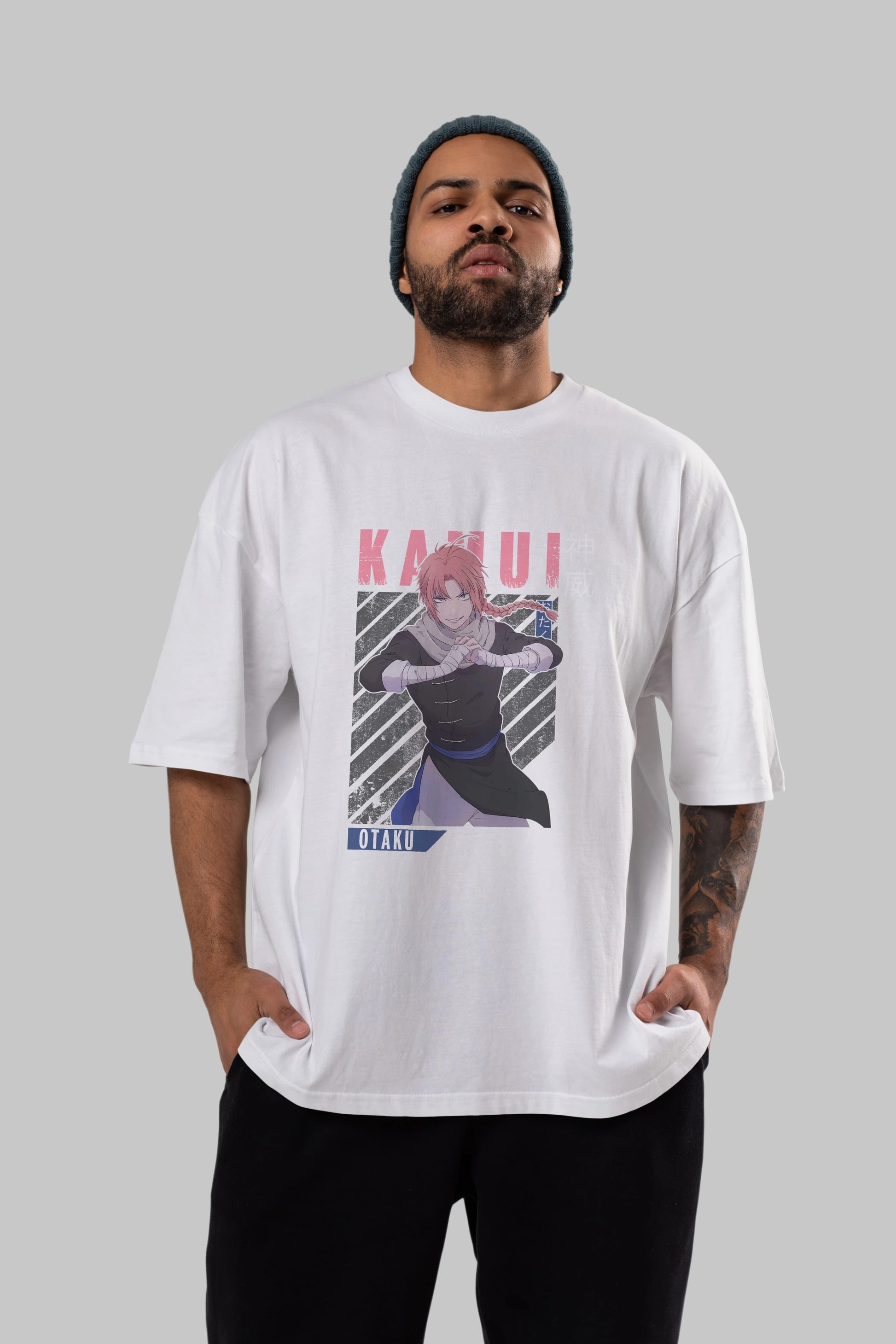 Kamui GINTAMA Anime Ön Baskılı Oversize t-shirt %100 pamuk Erkek Kadın Unisex