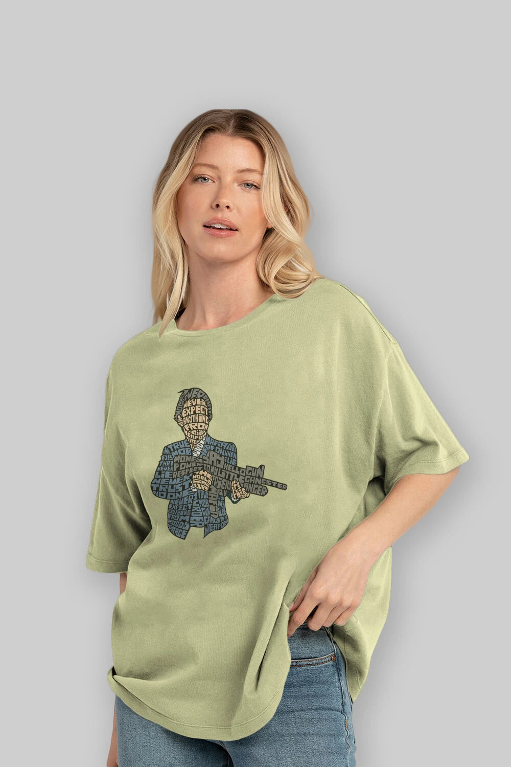 Mafia Ön Baskılı Oversize t-shirt %100 pamuk Erkek Kadın Unisex
