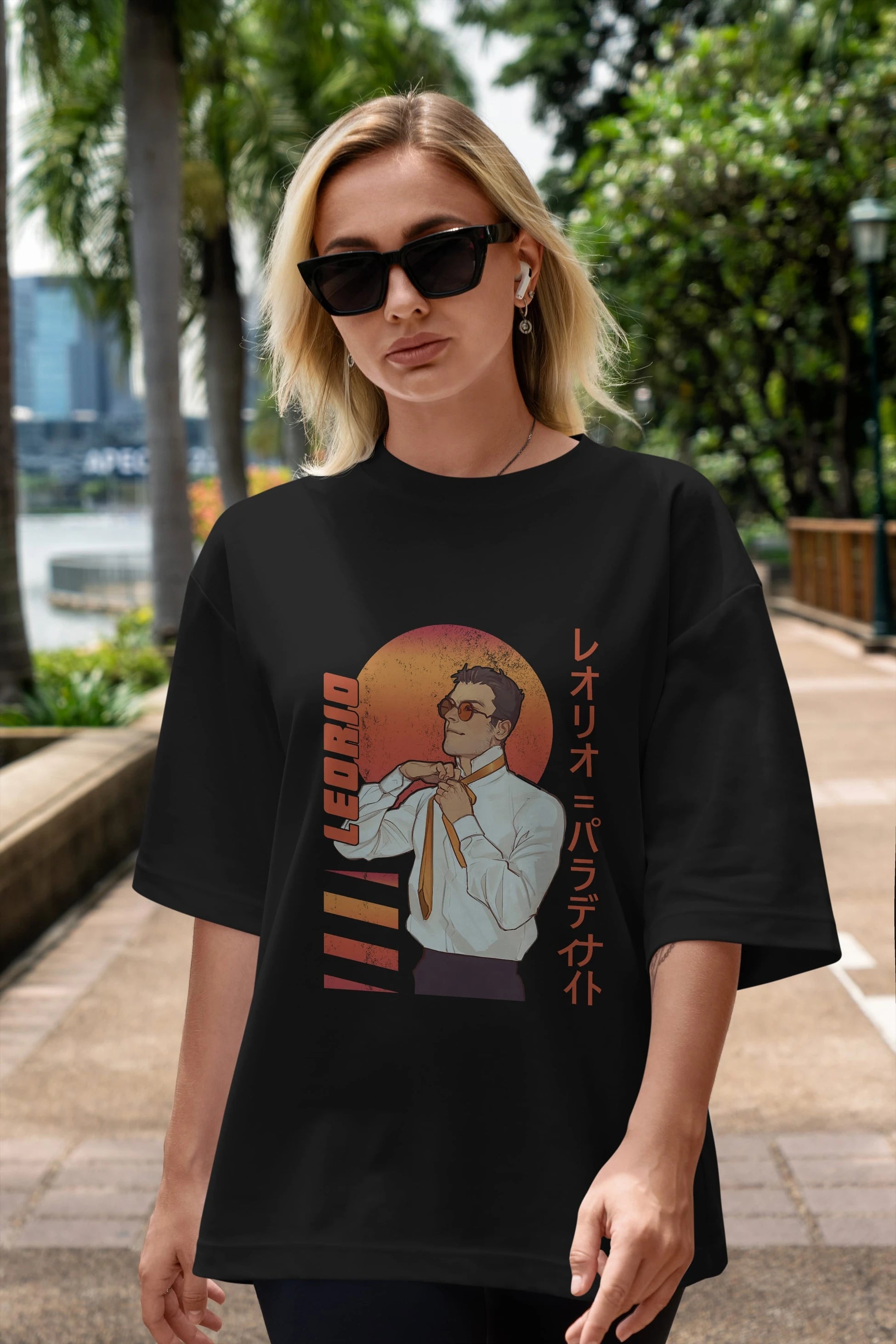 Leorio Paladiknight 5 (2) Anime Ön Baskılı Oversize t-shirt %100 pamuk Erkek Kadın Unisex