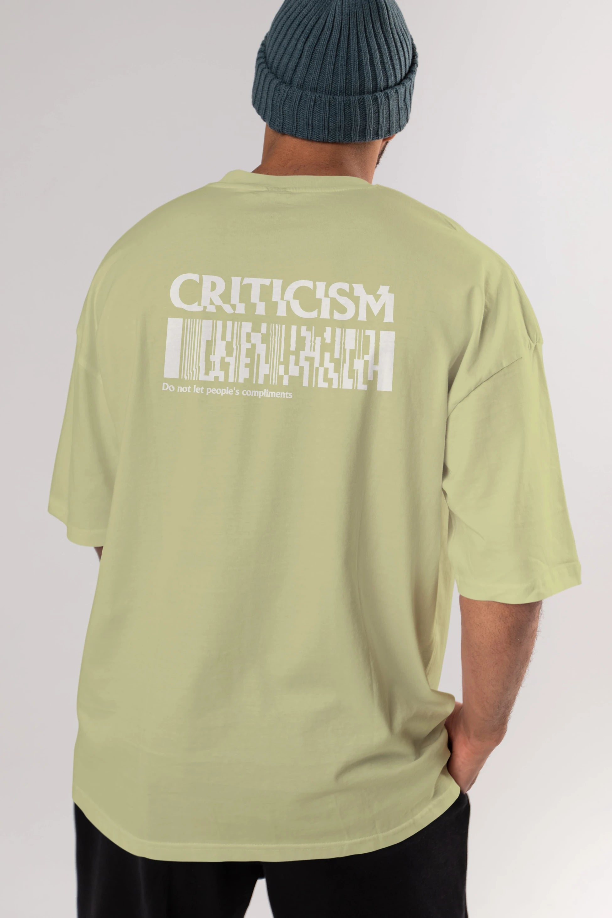 Criticism Streetwear Arka Baskılı Oversize t-shirt Erkek Kadın Unisex
