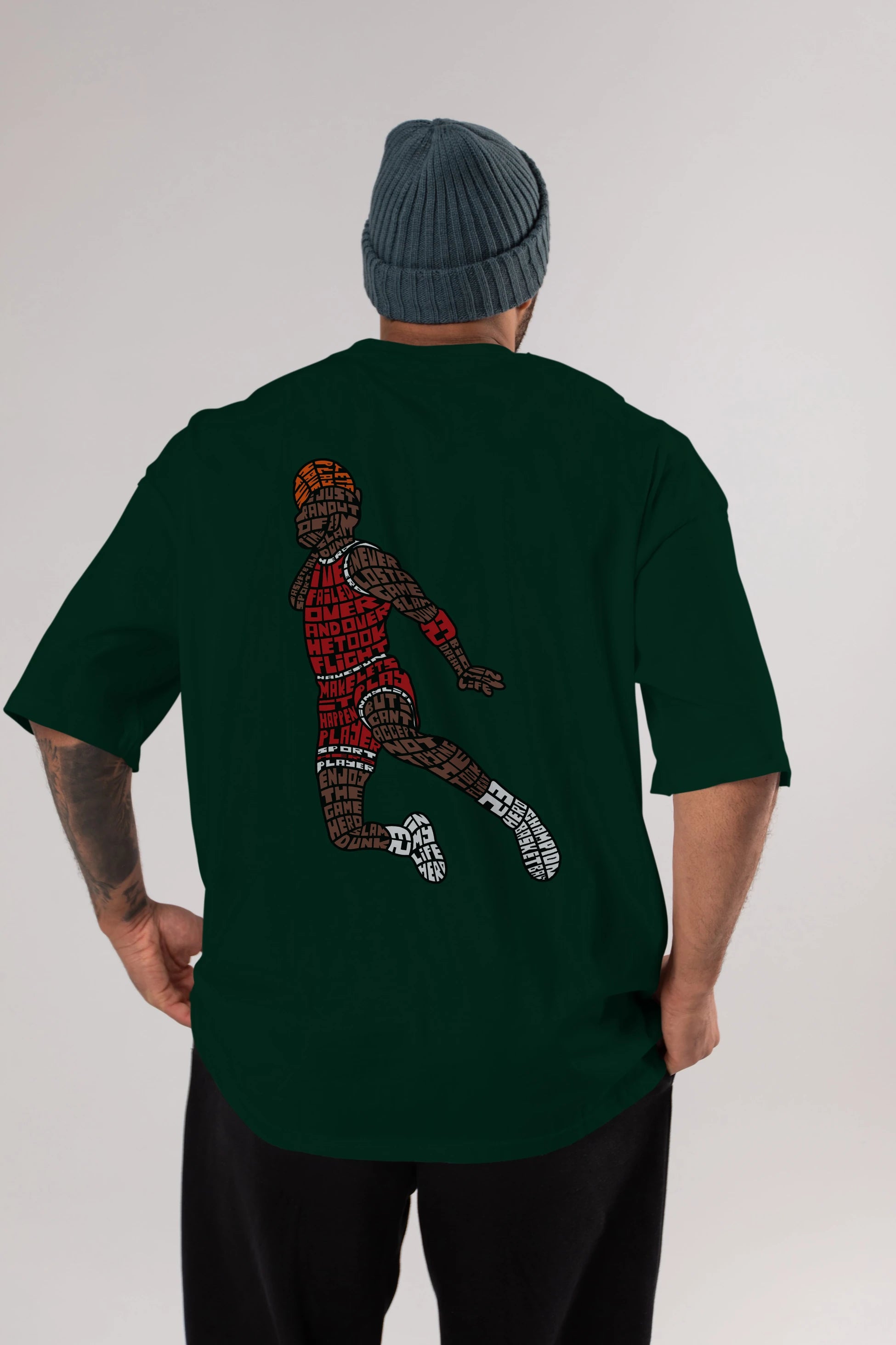 Slamdunk Arka Baskılı Oversize t-shirt %100 pamuk Erkek Kadın Unisex
