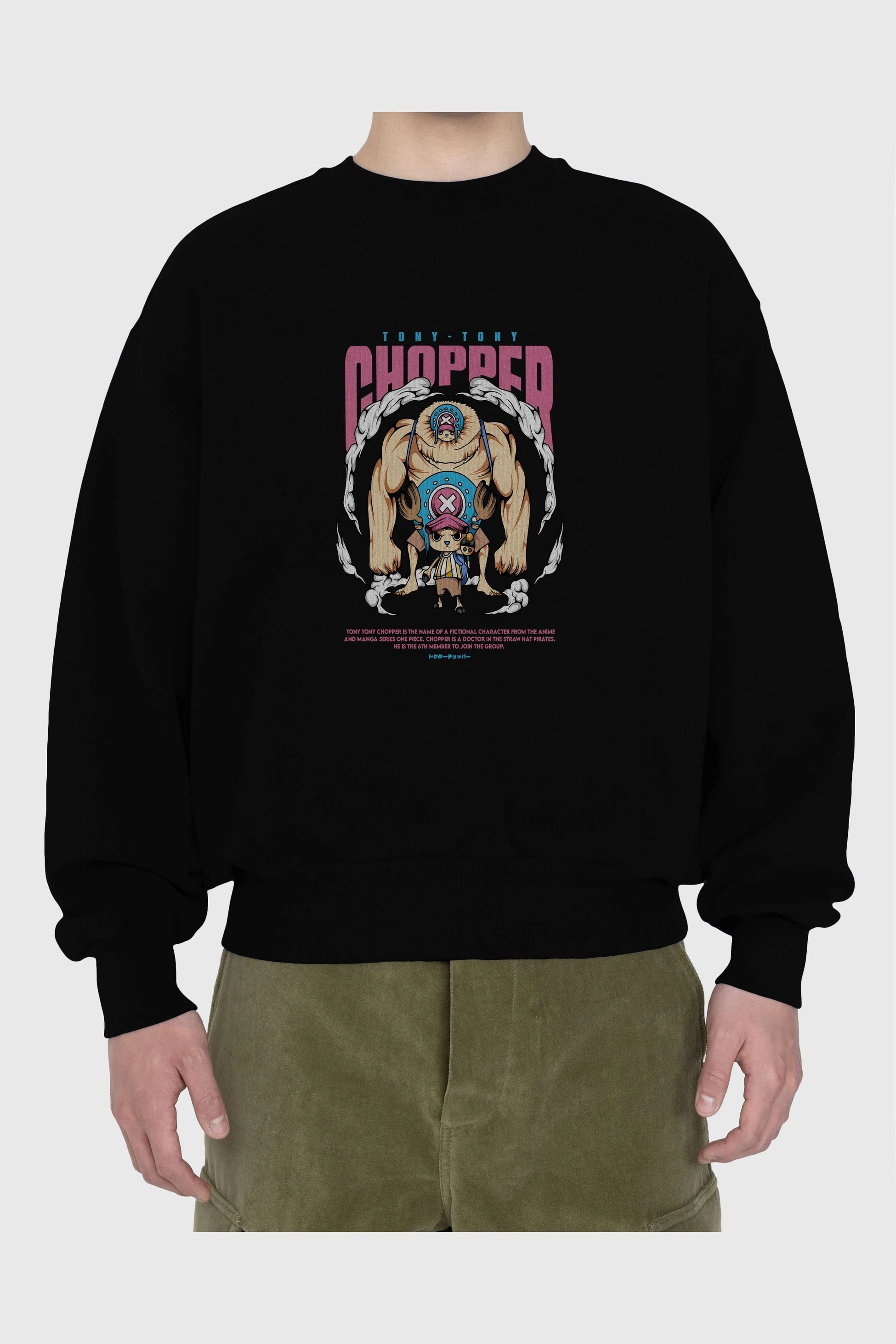 Tony Tony Chopper Anime Ön Baskılı Oversize Sweatshirt Erkek Kadın Unisex