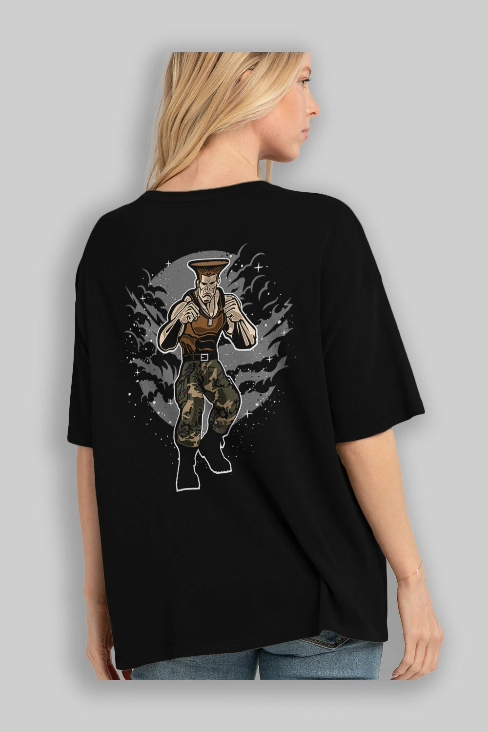 Guile Arka Baskılı Oversize t-shirt Erkek Kadın Unisex %100 Pamuk