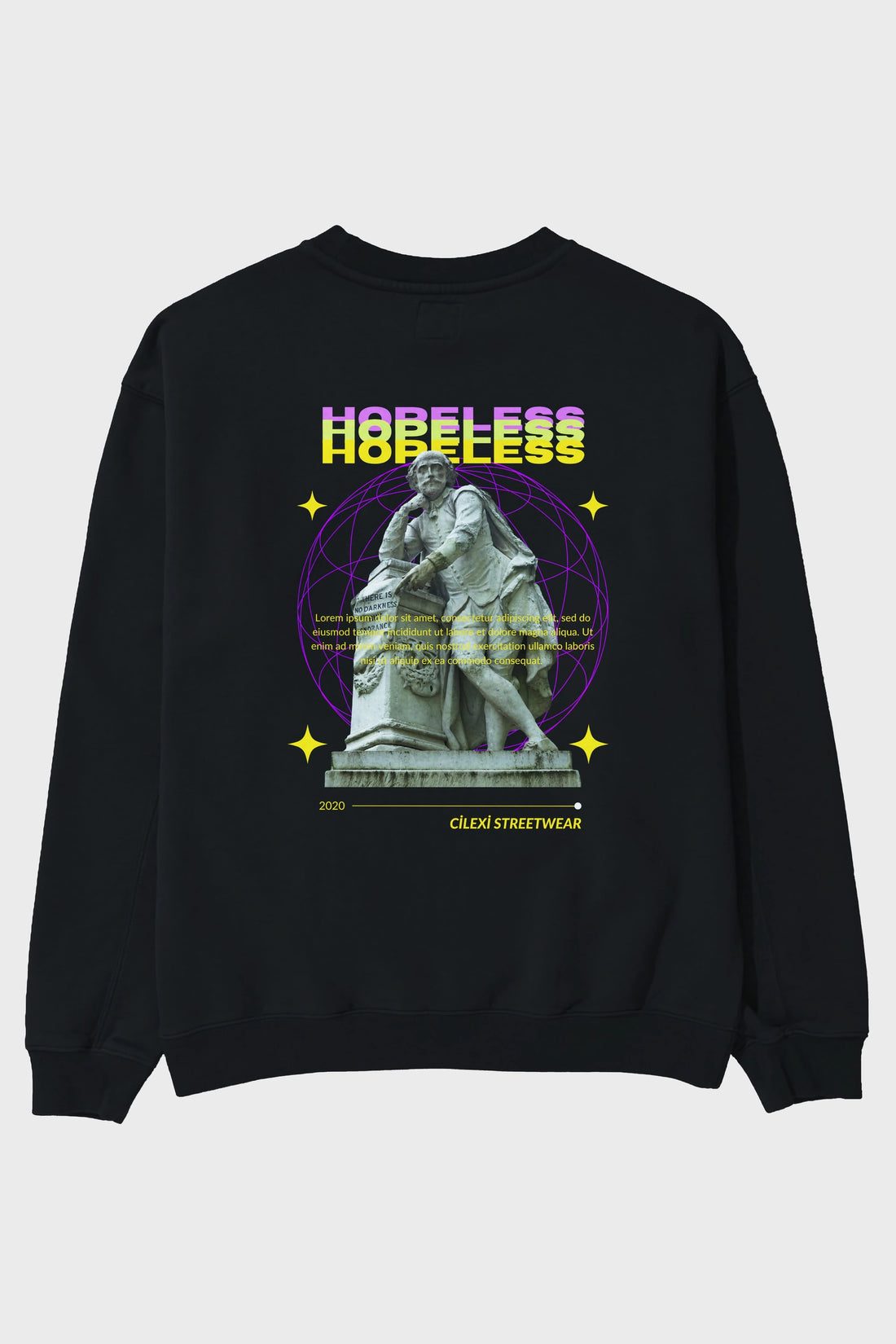 Hopeless Arka Baskılı Oversize Sweatshirt Erkek Kadın Unisex