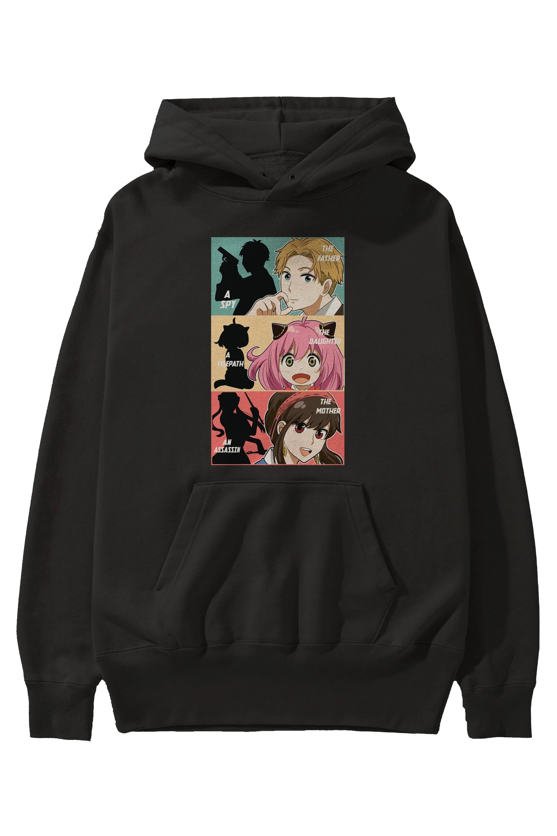 SPY X FAMILY Anime Ön Baskılı Hoodie Oversize Kapüşonlu Sweatshirt Erkek Kadın Unisex