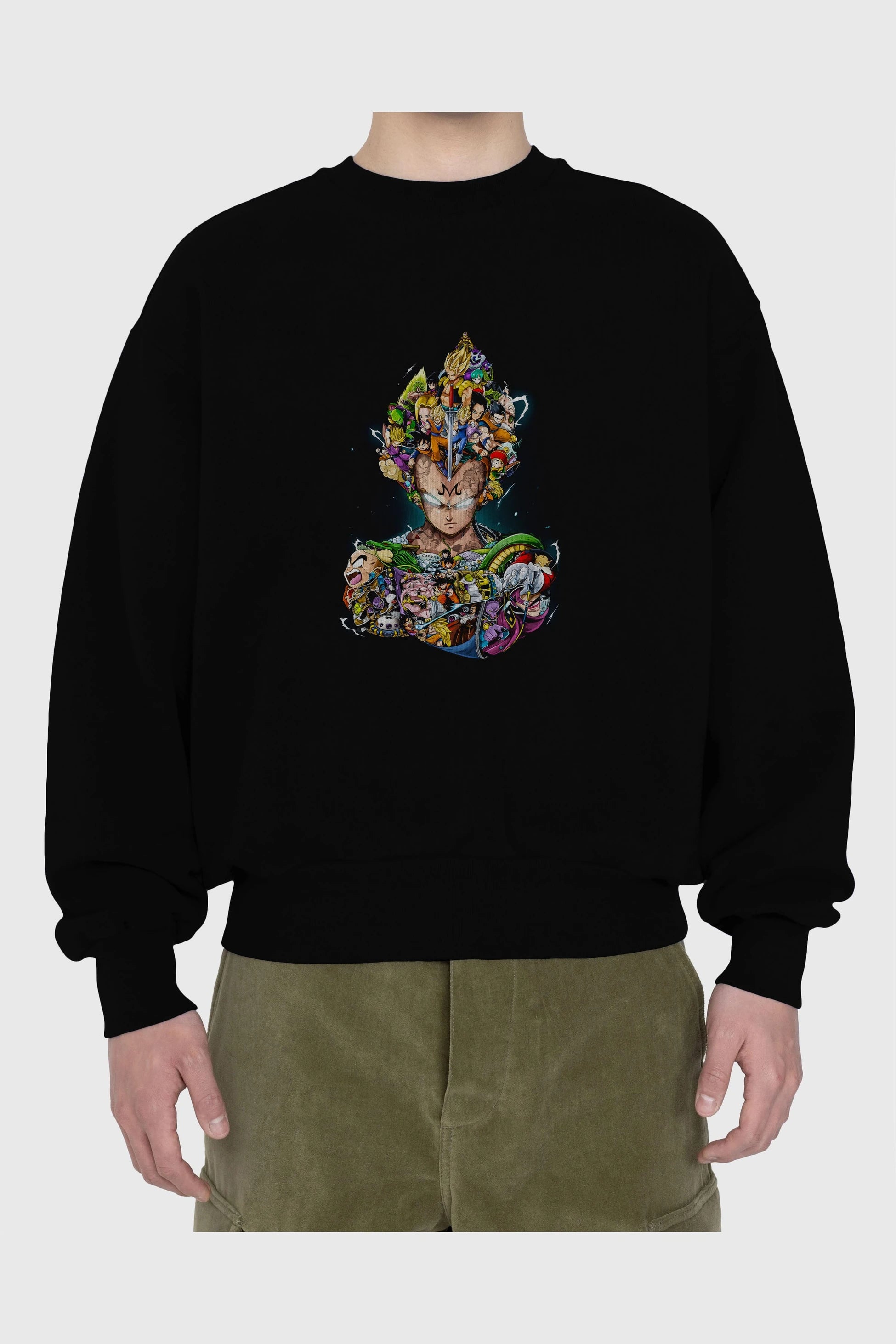 DRAGON BALL ART (3) Anime Ön Baskılı Oversize Sweatshirt Erkek Kadın Unisex