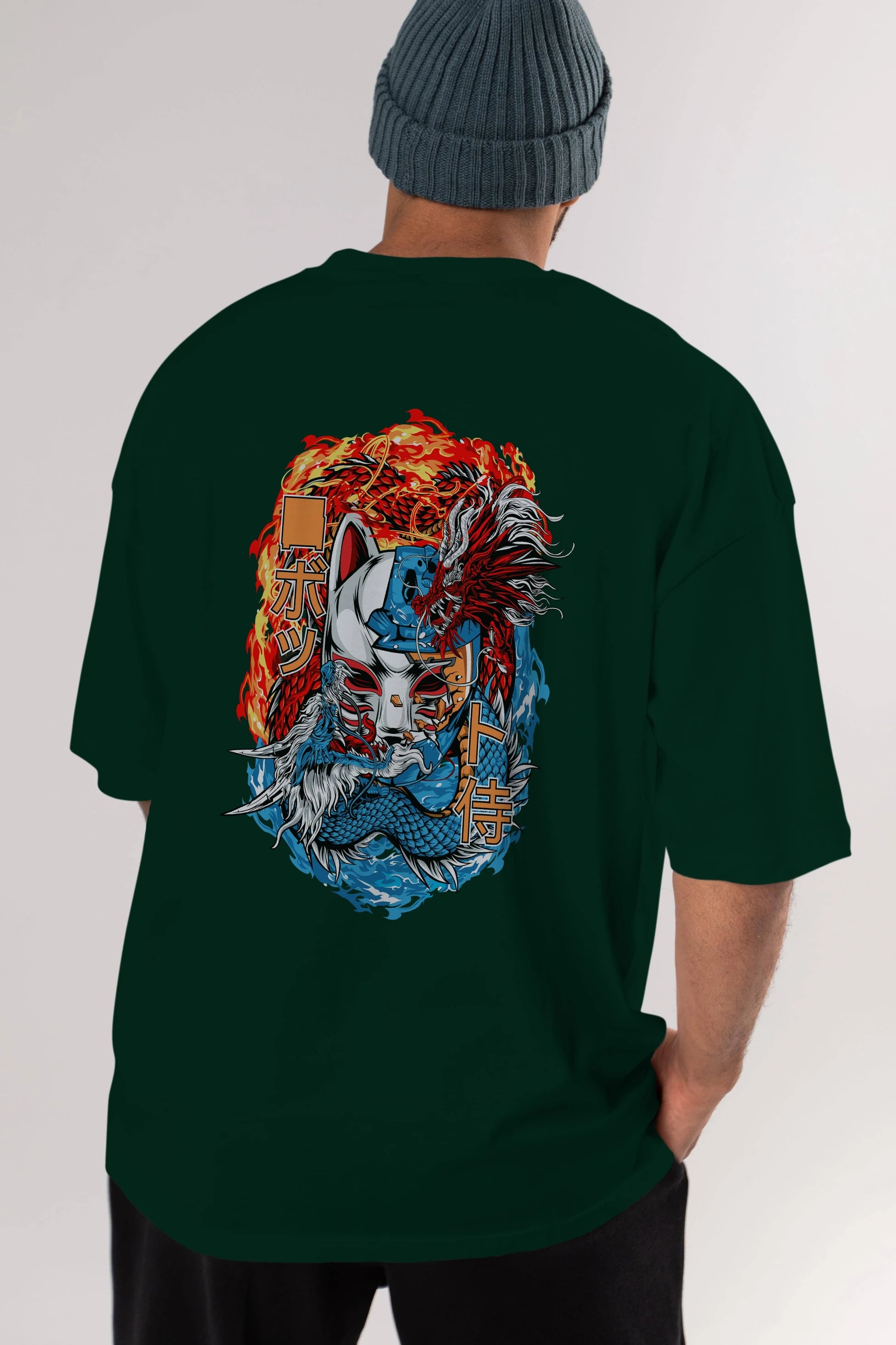 ONE PIECE (7) Anime Arka Baskılı Oversize t-shirt Erkek Kadın Unisex