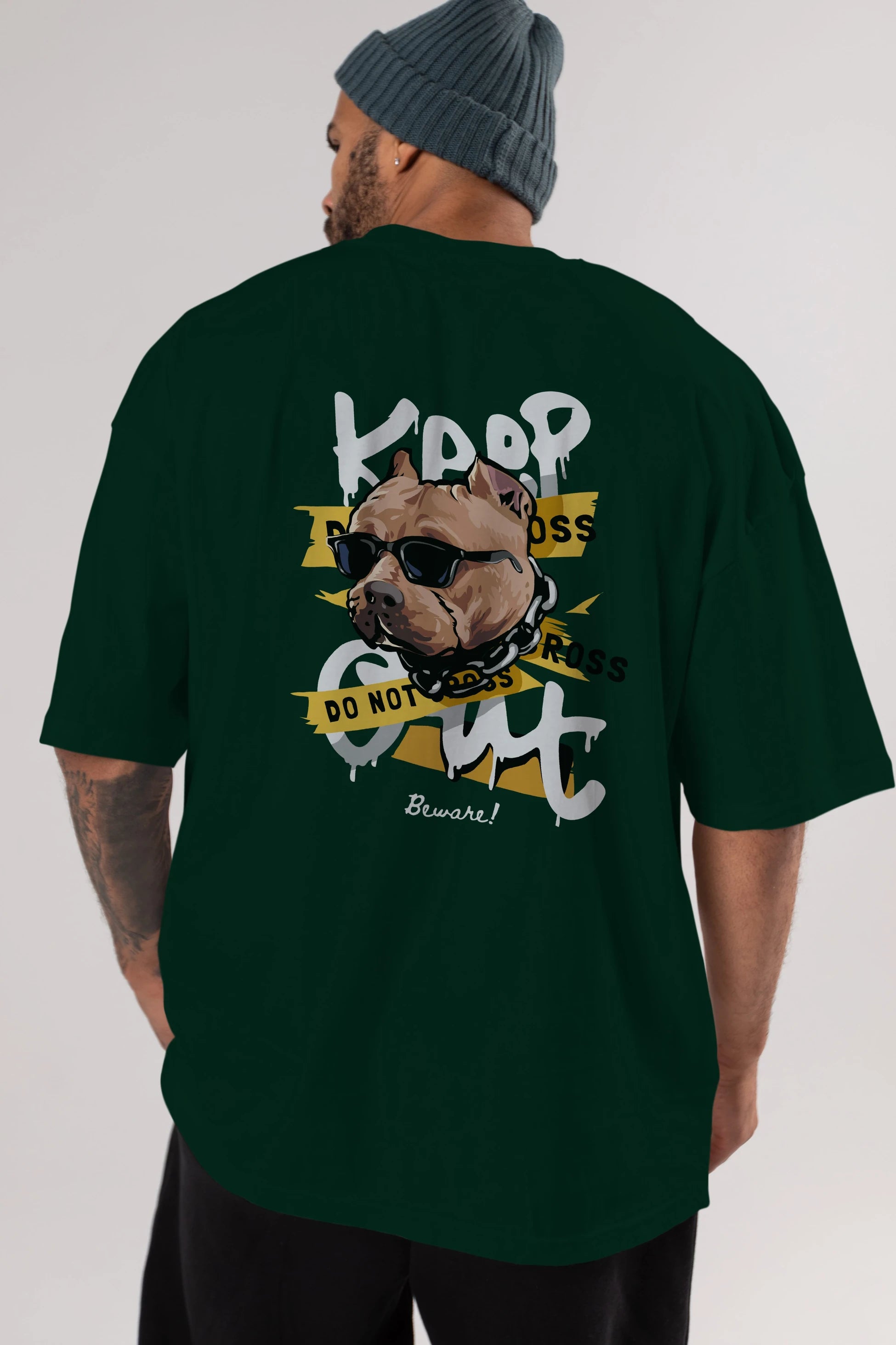 Teddy Bear Keep Arka Baskılı Oversize t-shirt Erkek Kadın Unisex %100 Pamuk