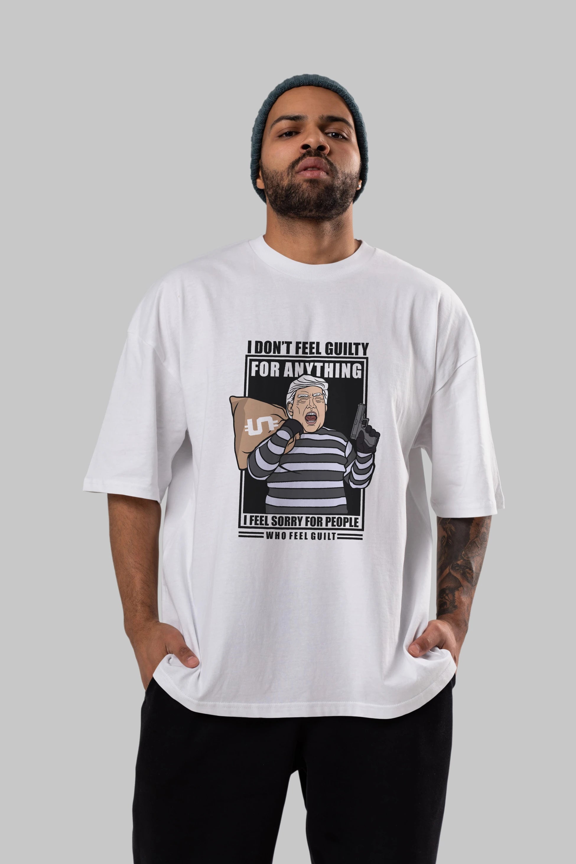 Criminal Trump Ön Baskılı Oversize t-shirt Erkek Kadın Unisex %100 Pamuk tişort