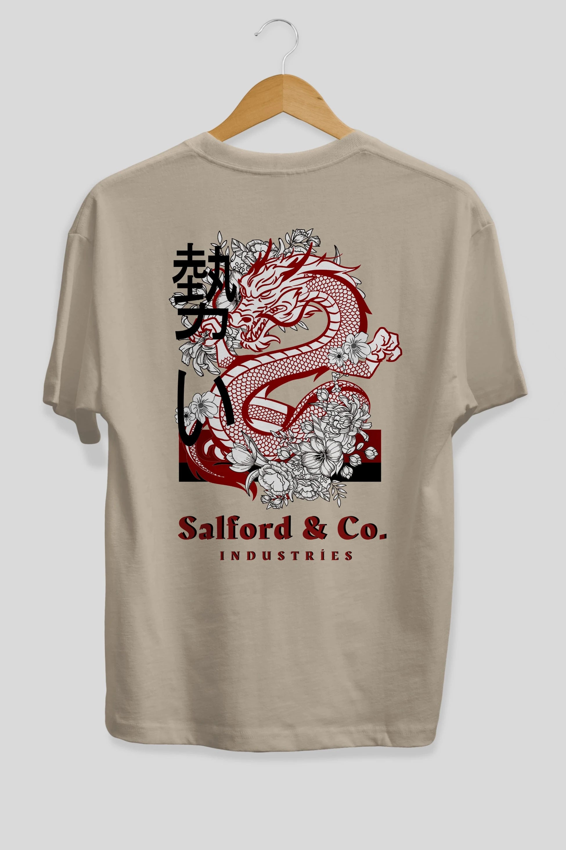 Dragon Arka Baskılı Oversize t-shirt Erkek Kadın Unisex