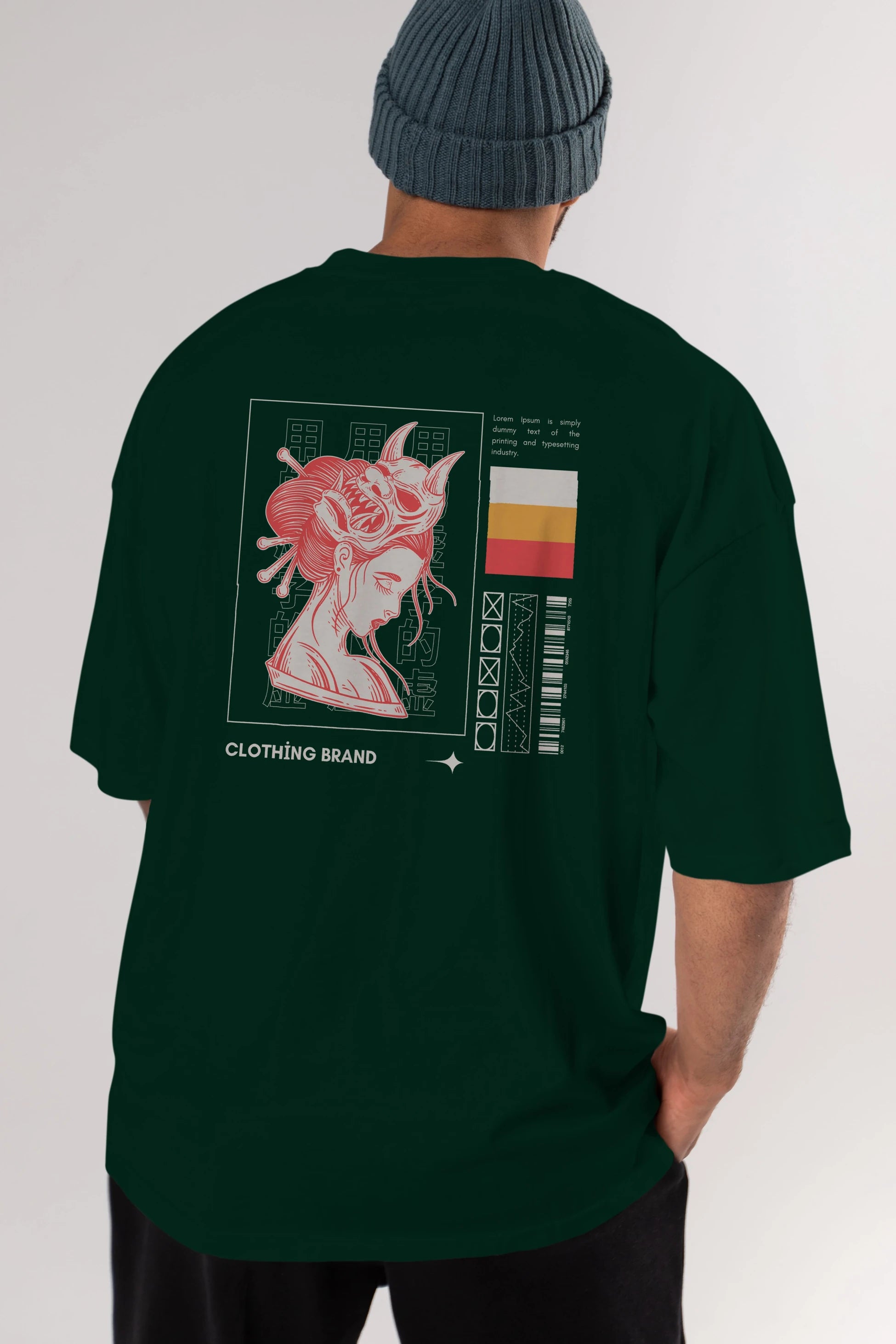 Hipster Japanese Style 2 Arka Baskılı Oversize t-shirt Erkek Kadın Unisex