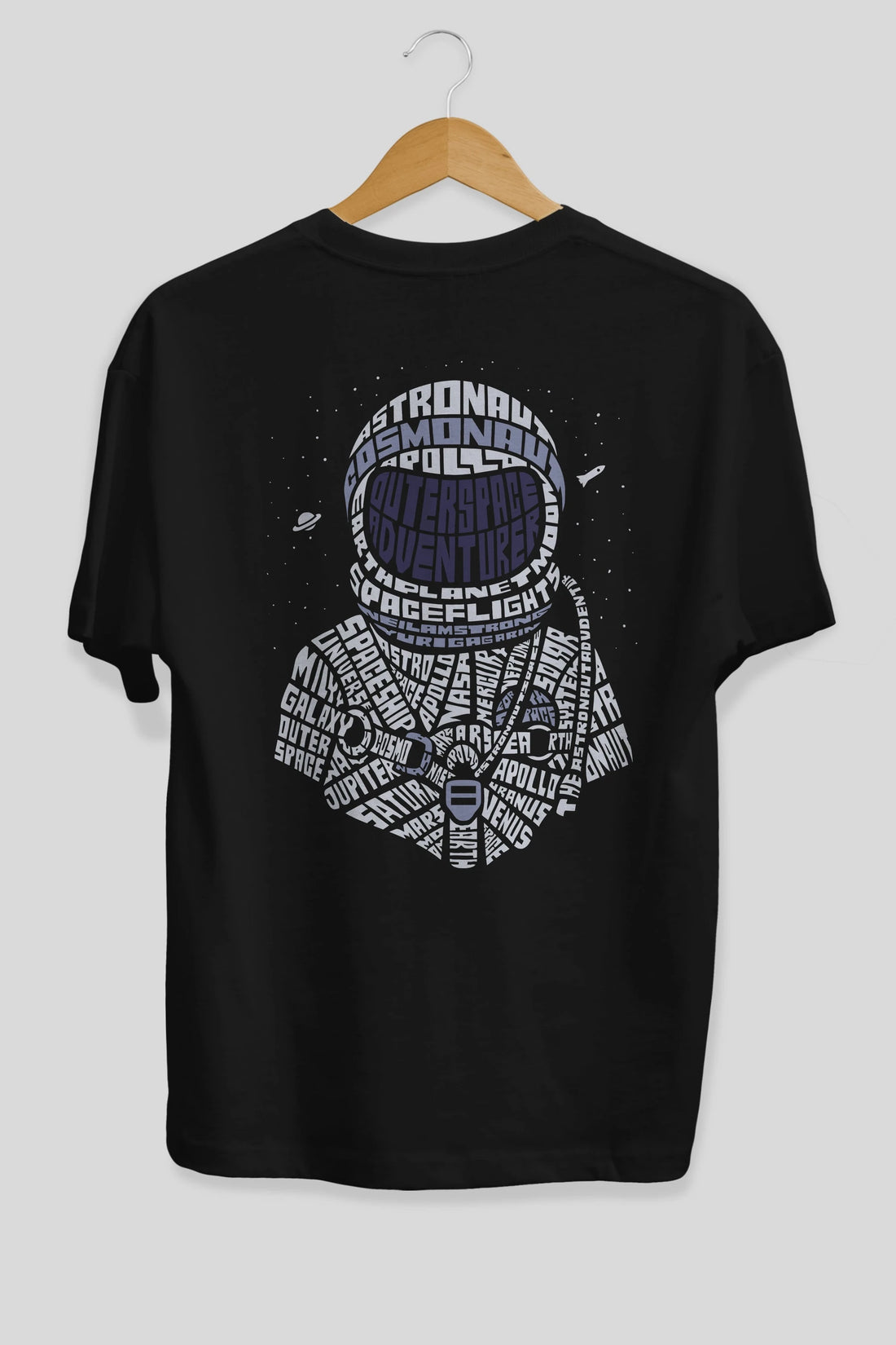 Astronaut Arka Baskılı Oversize t-shirt %100 pamuk Erkek Kadın Unisex