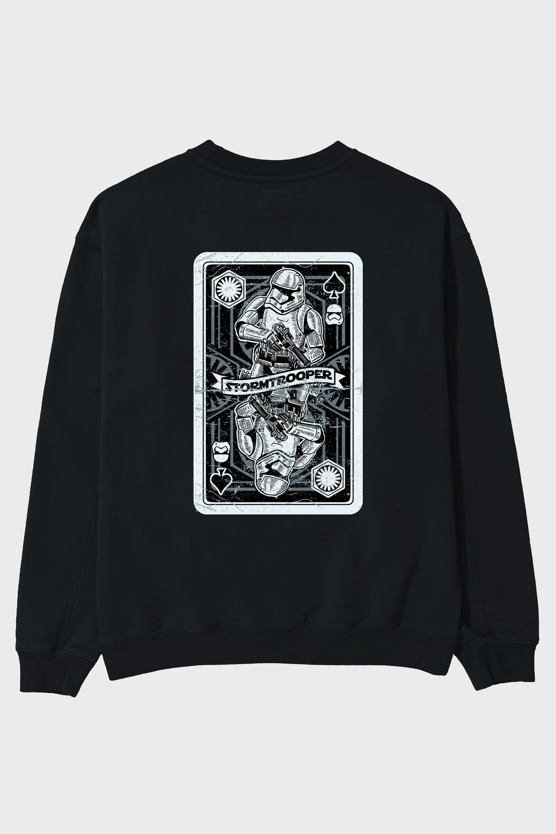 Stormtrooper Playing Card Arka Baskılı Oversize Sweatshirt Erkek Kadın Unisex