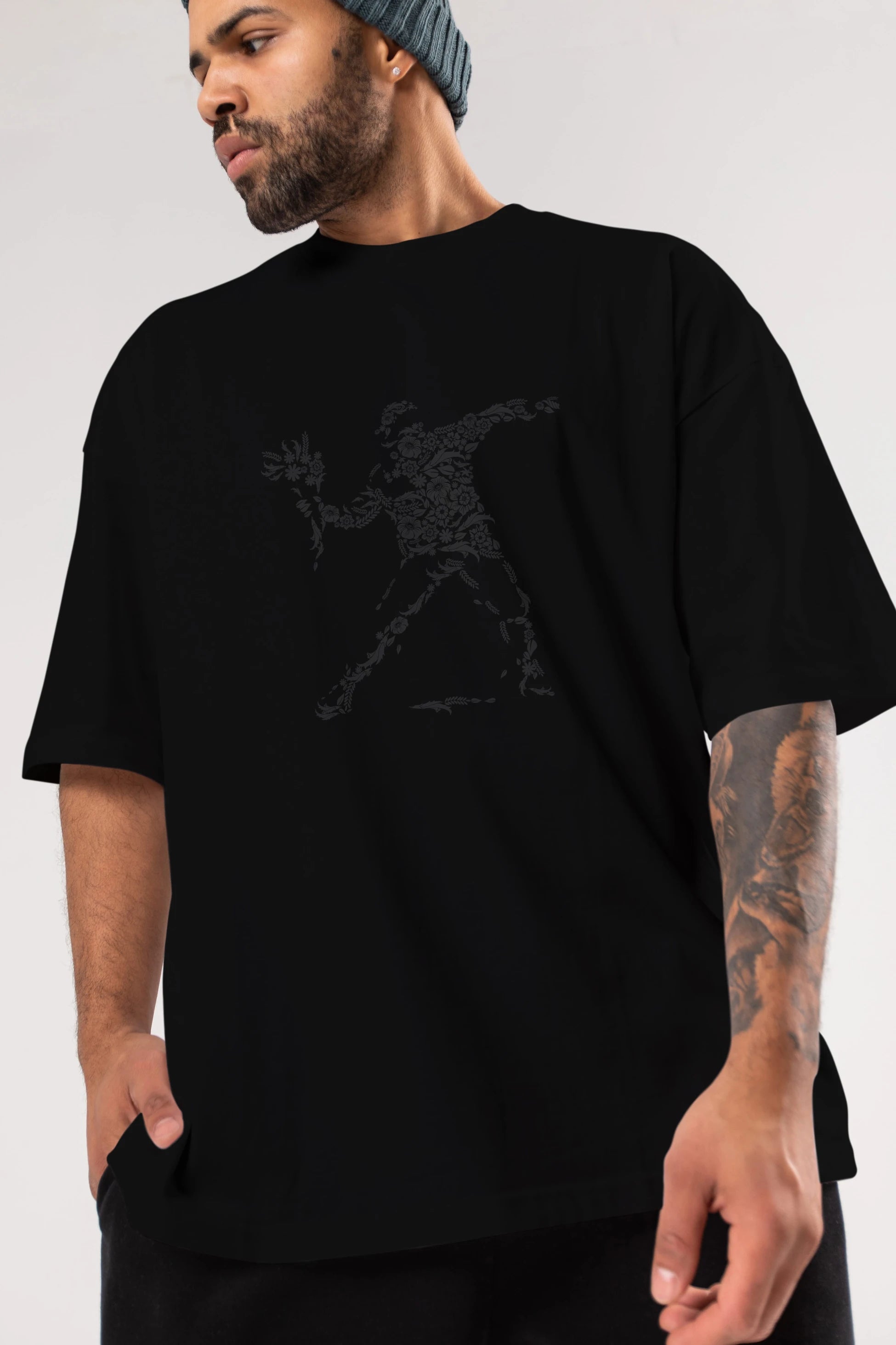 Flourish Vandalism Ön Baskılı Oversize t-shirt %100 pamuk Erkek Kadın Unisex