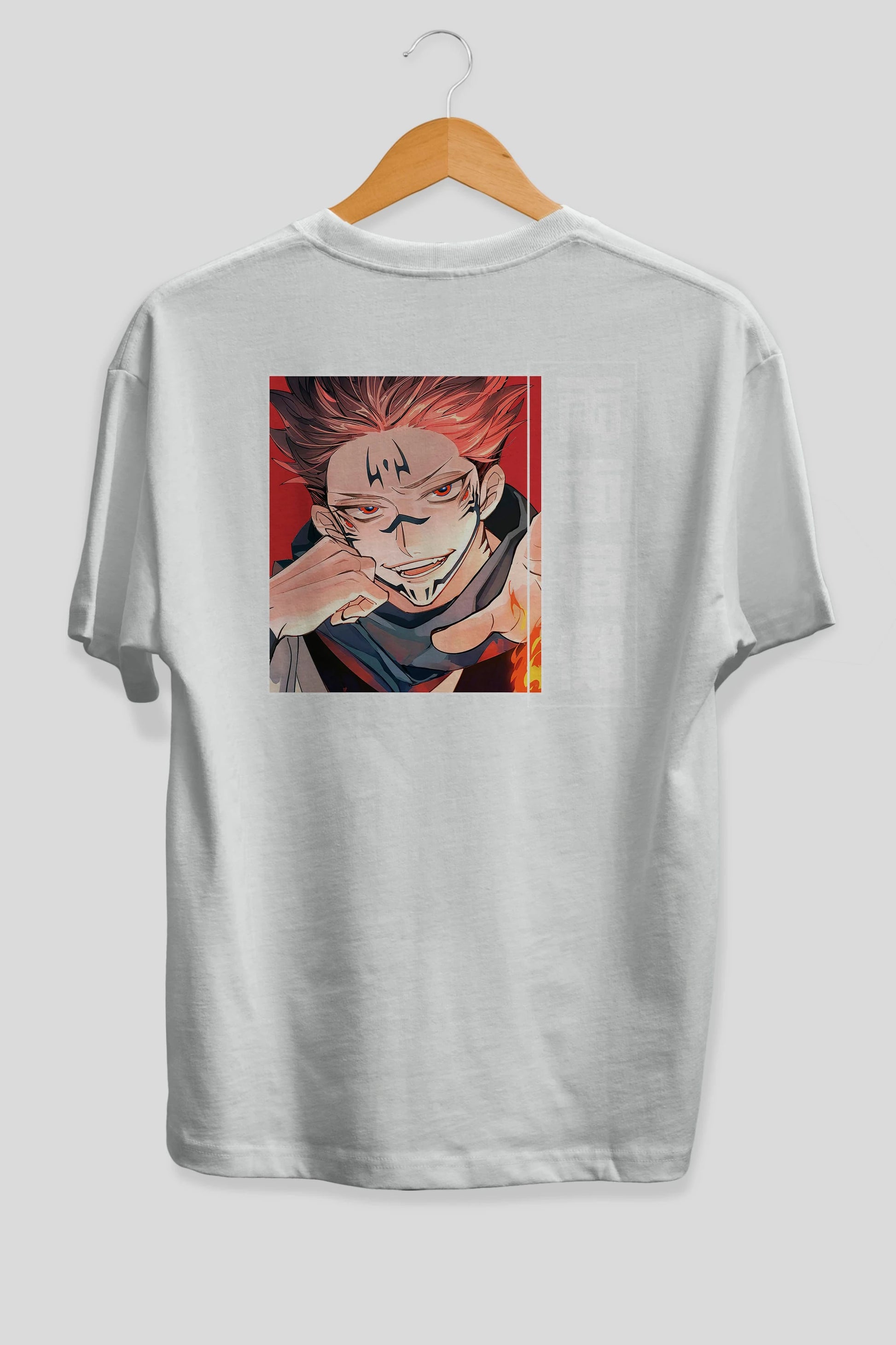 Sukuna Ryoumen 4 Anime Arka Baskılı Oversize t-shirt Erkek Kadın Unisex