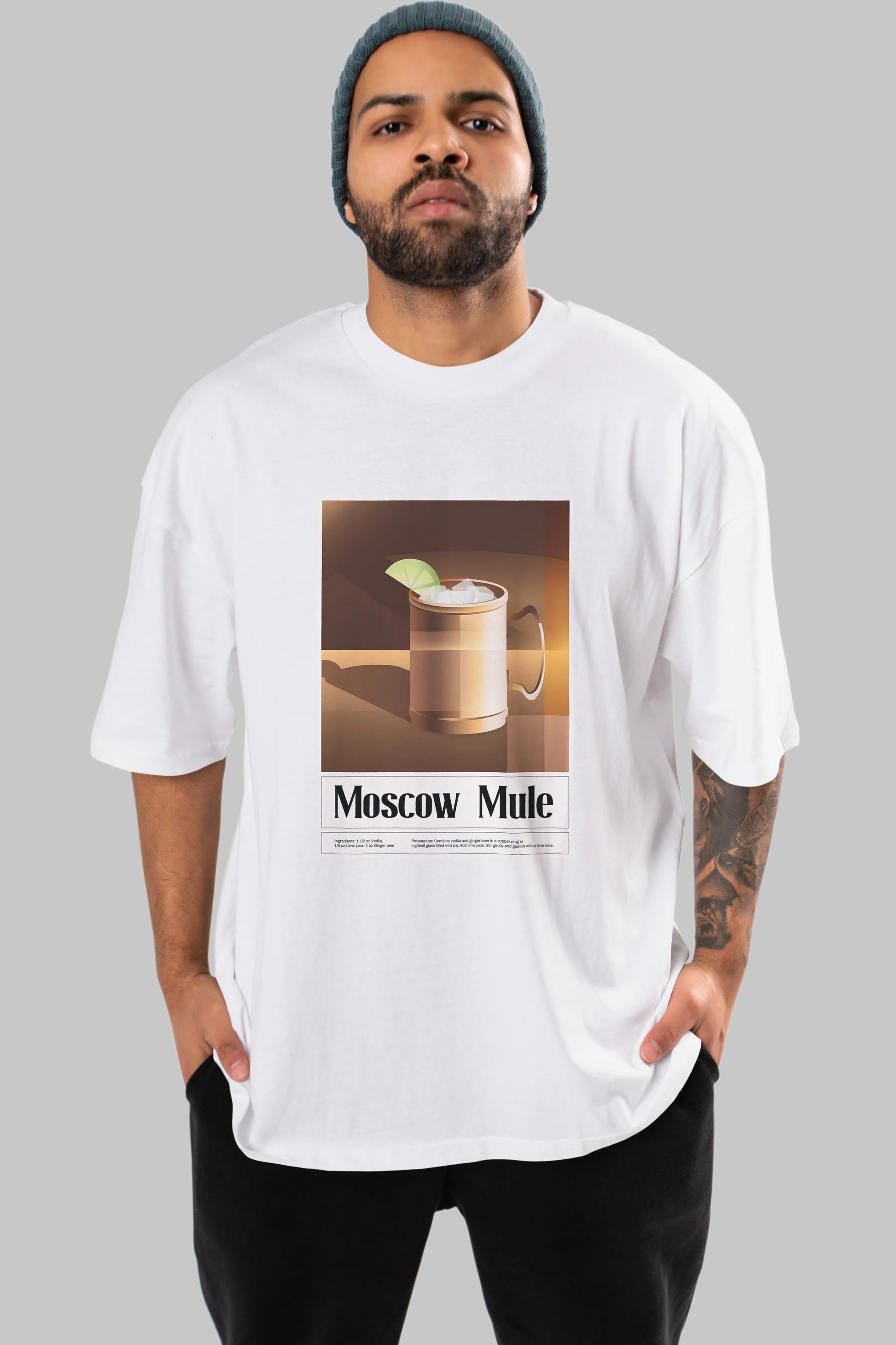 Moscow Mule 3 Ön Baskılı Oversize t-shirt Erkek Kadın Unisex %100 Pamuk Bisiklet Yaka tişort