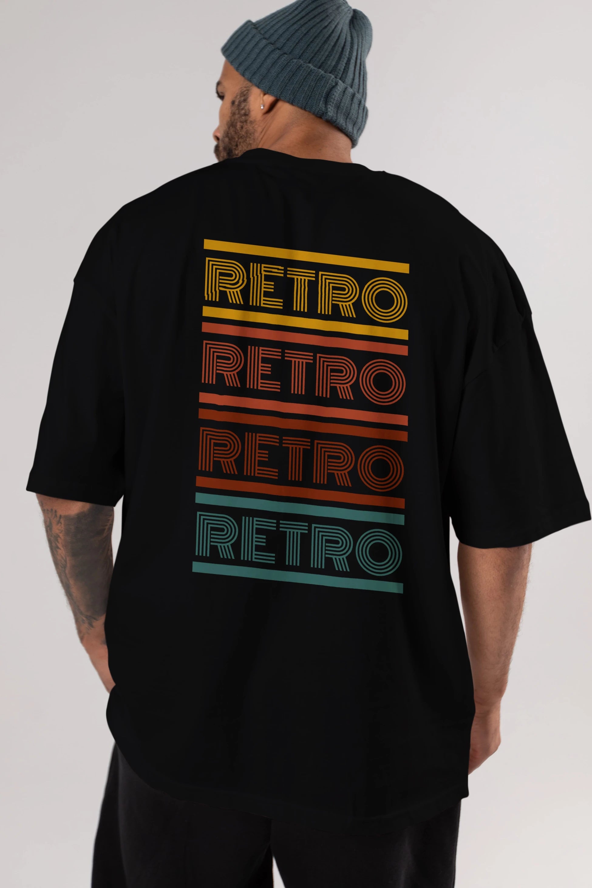 Retro Yazılı Arka Baskılı Oversize t-shirt Erkek Kadın Unisex