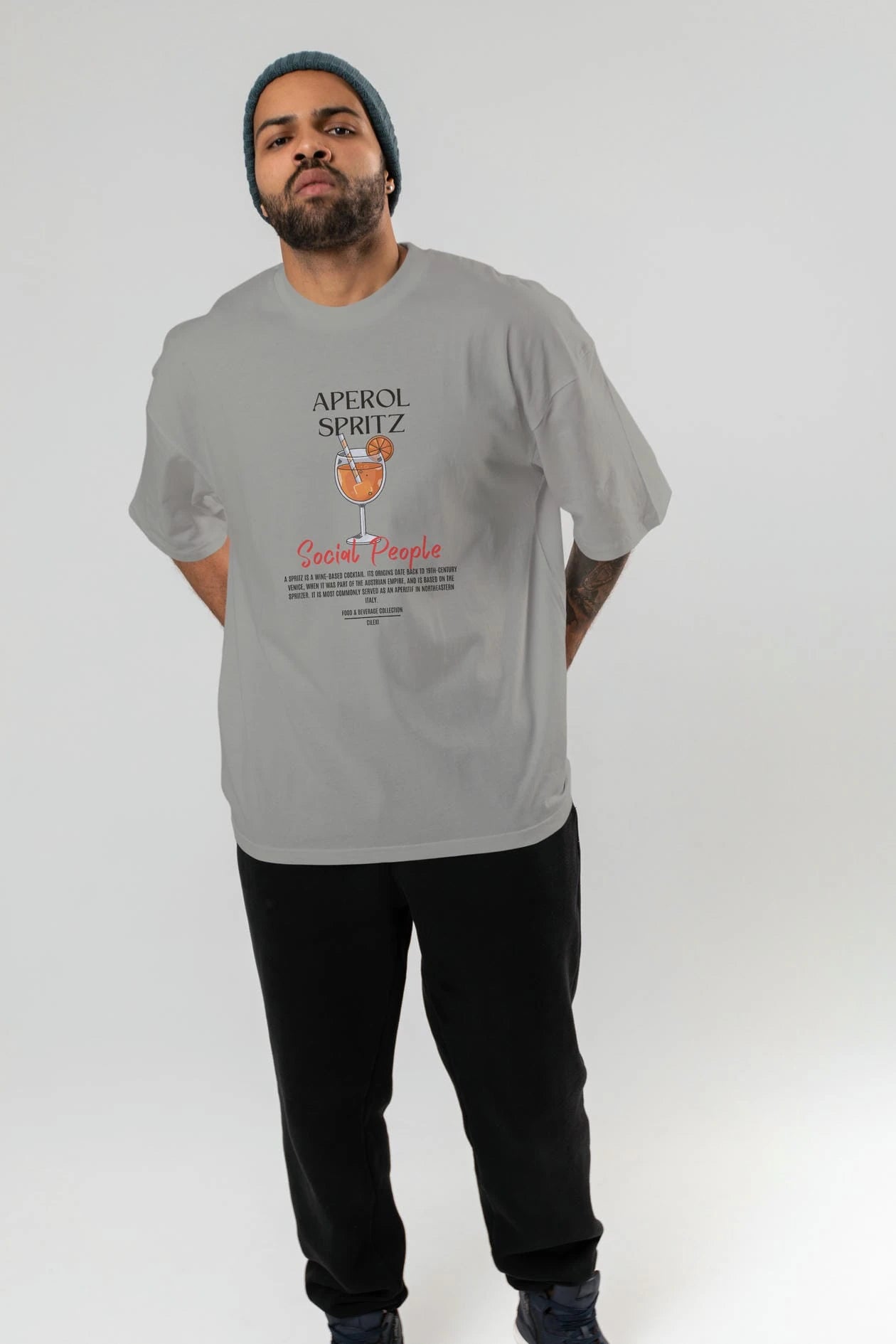 Aperol Sprıtz Kokteyl Serisi ön Baskılı Oversize t-shirt Erkek Kadın %100 Pamuk Bisiklet Yaka tişort