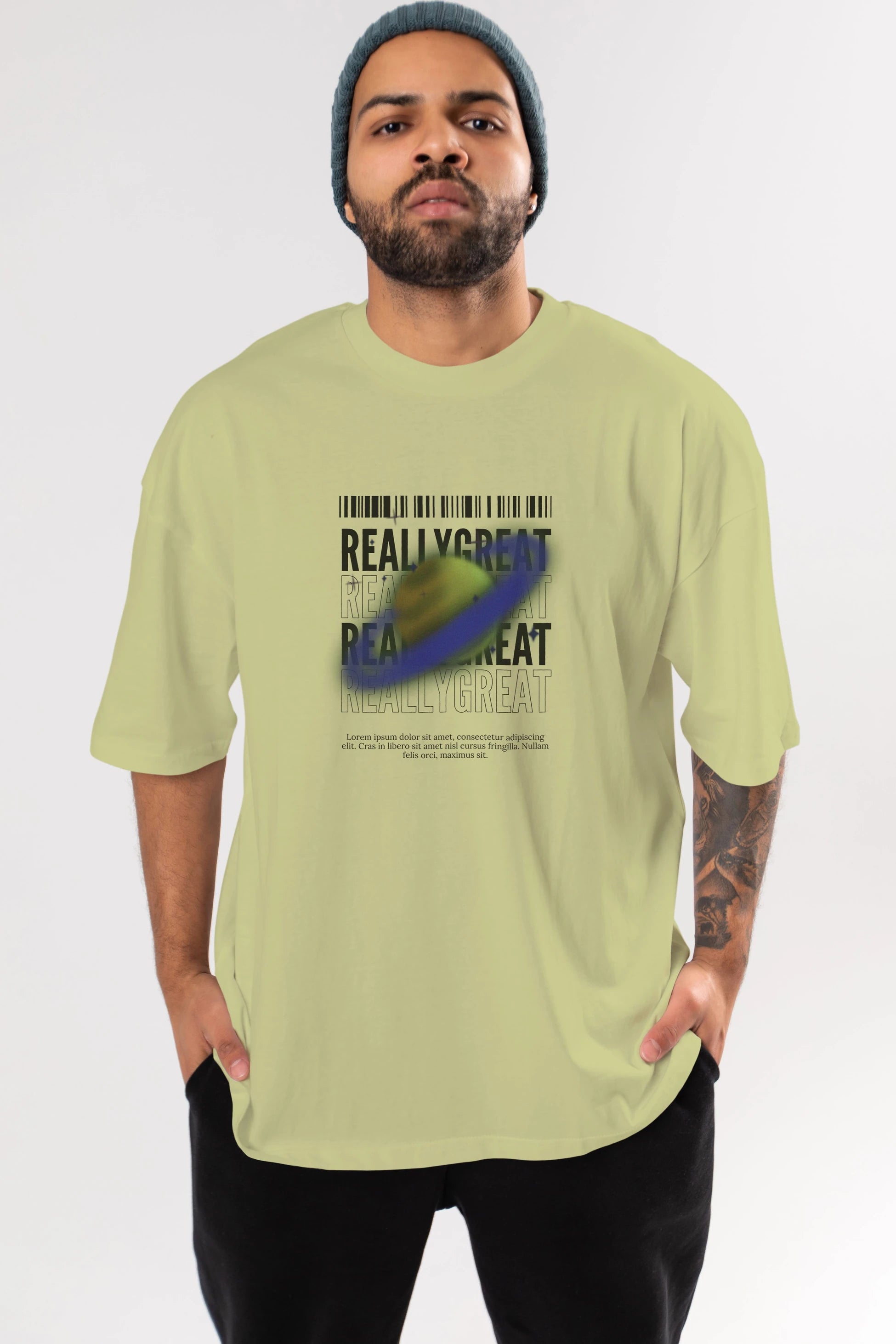 Really Great 2 Yazılı Ön Baskılı Oversize t-shirt Erkek Kadın Unisex