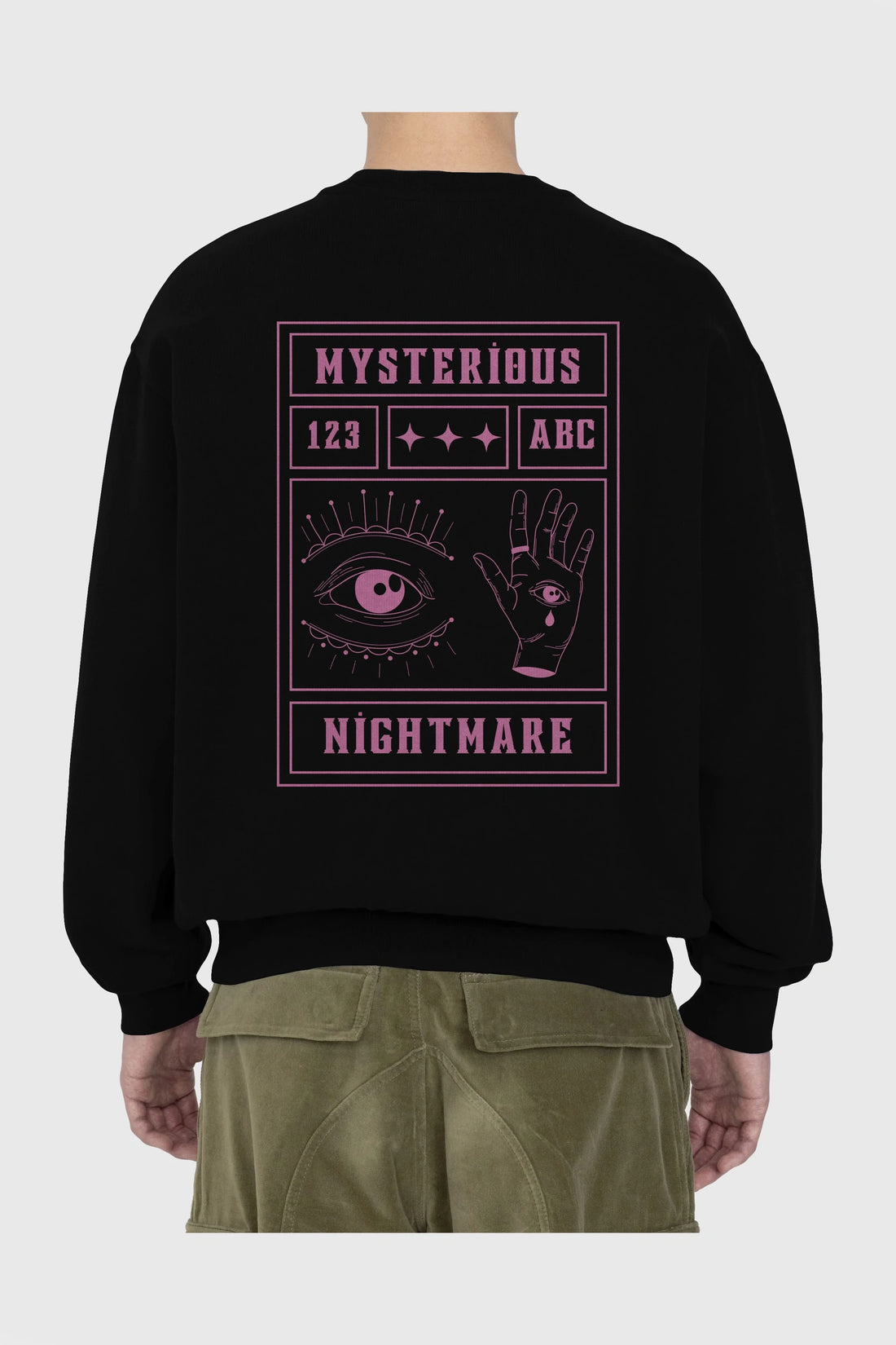 Mysterious Nightmare Arka Baskılı Oversize Sweatshirt Erkek Kadın Unisex