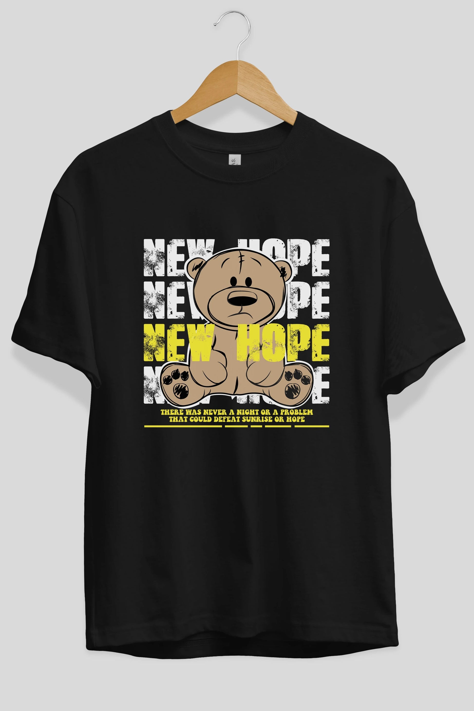 Teddy Bear New Hope Ön Baskılı Oversize t-shirt Erkek Kadın Unisex
