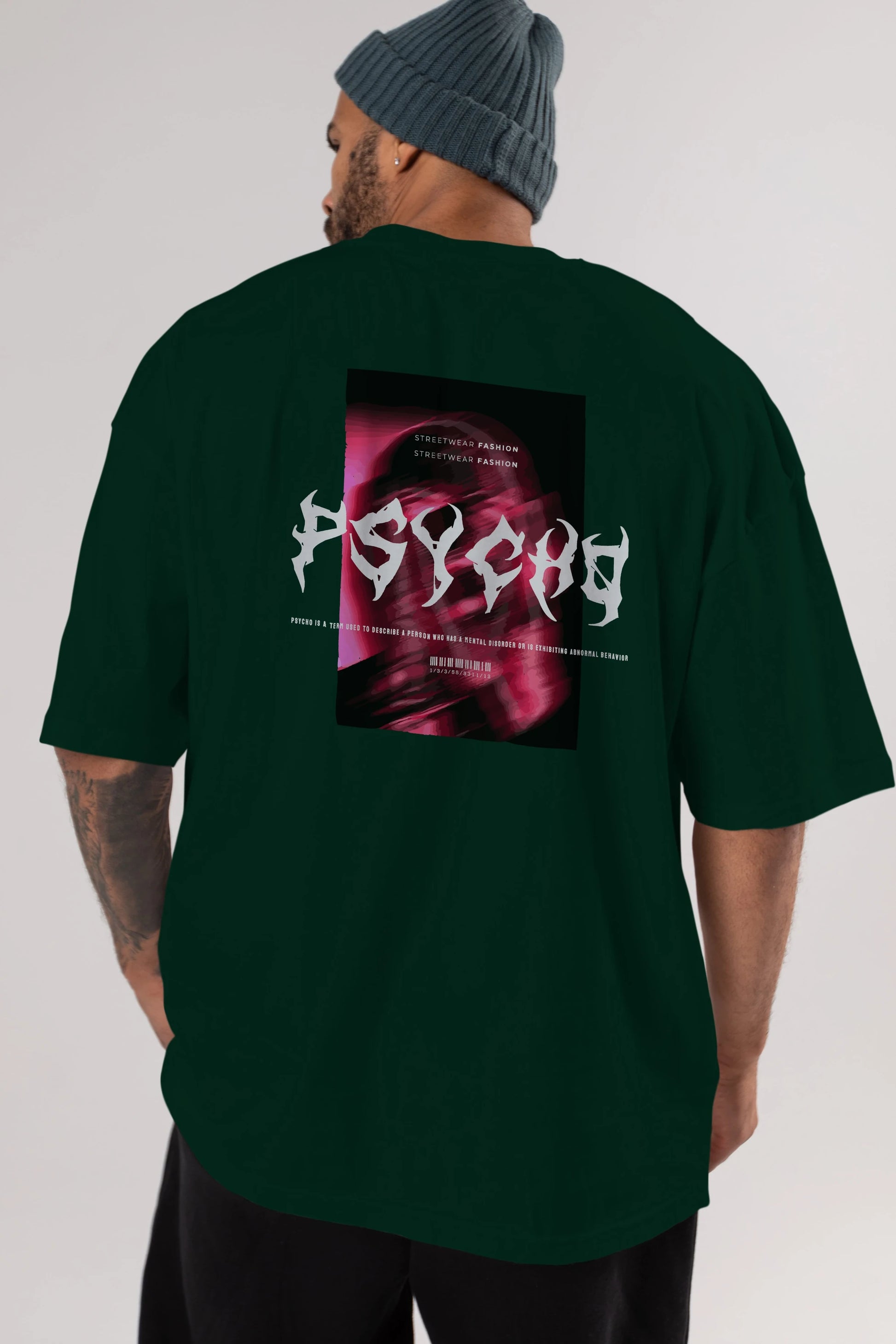 Psycho Streetwear Arka Baskılı Oversize t-shirt Erkek Kadın Unisex