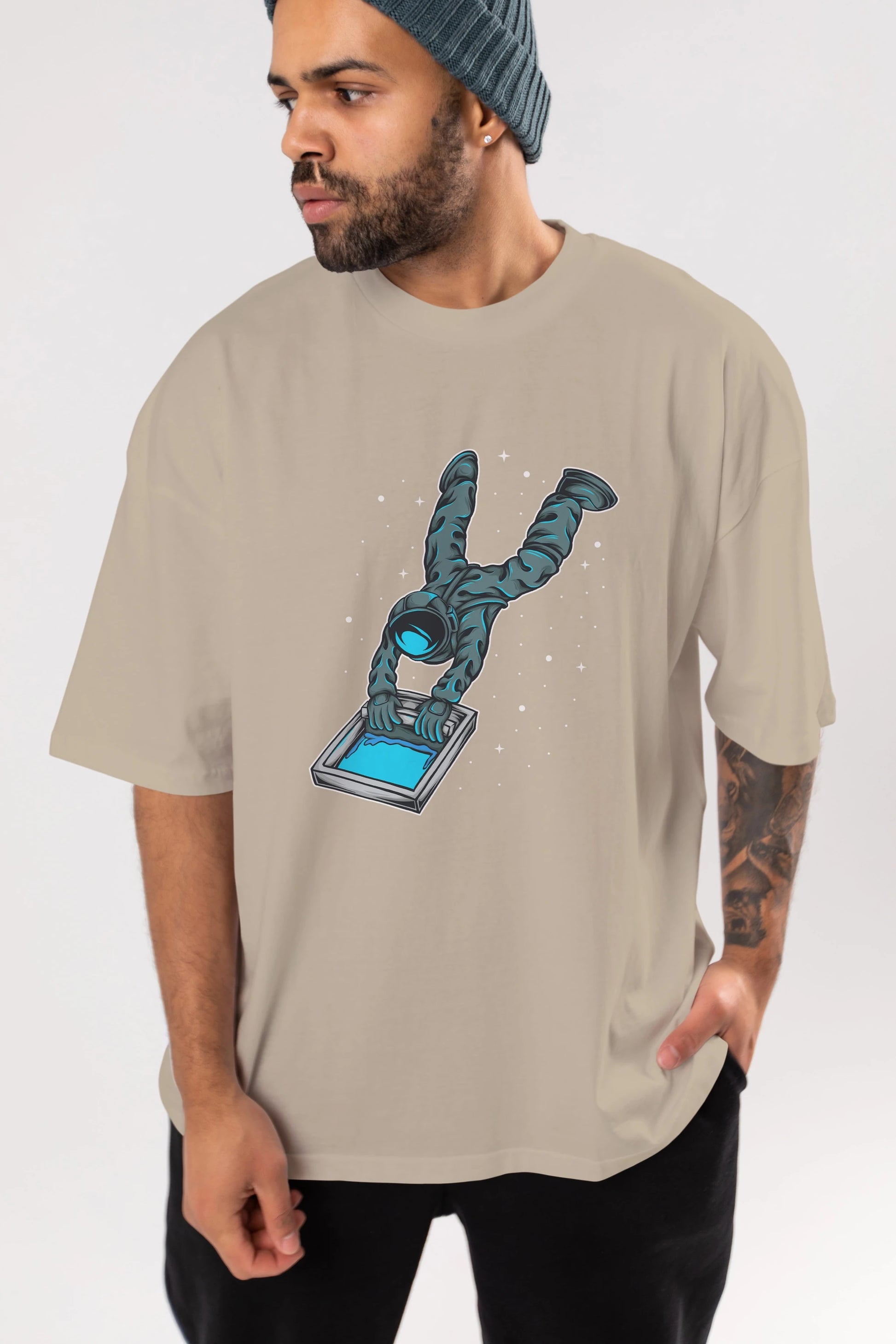 Astroscreen Ön Baskılı Oversize t-shirt Erkek Kadın Unisex