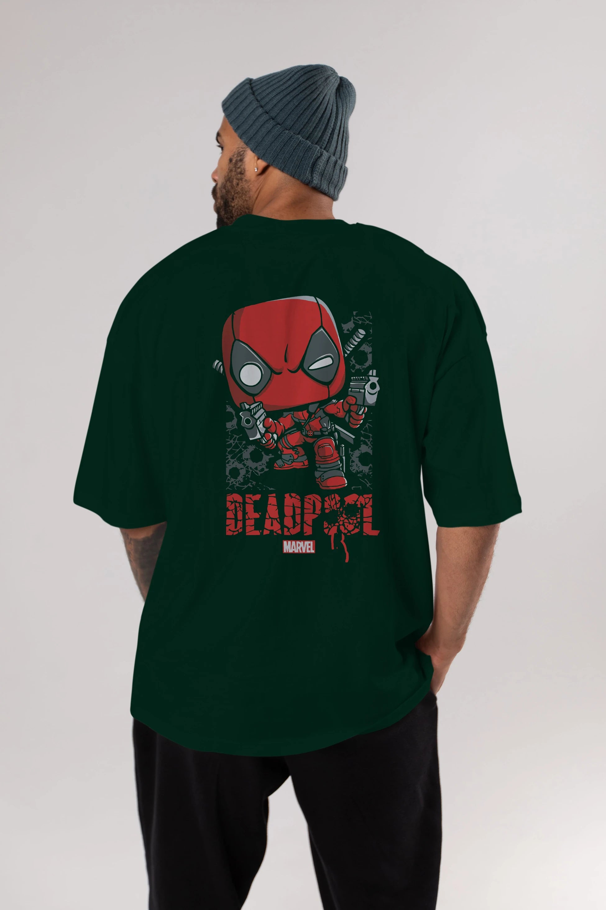 Deadpool (8) Arka Baskılı Oversize t-shirt Erkek Kadın Unisex %100 Pamuk Bisiklet Yaka tişort