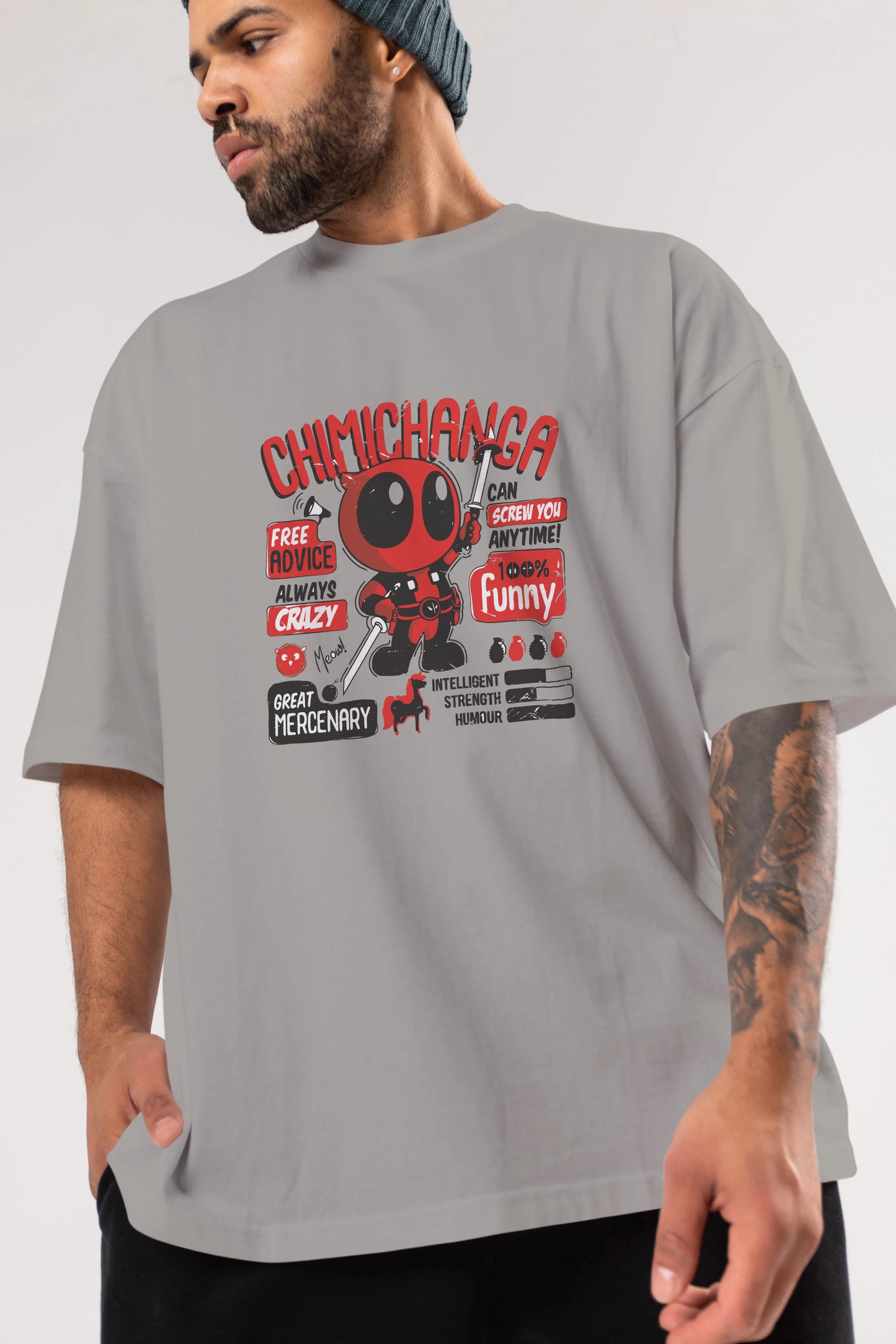 Deadpool (9) Ön Baskılı Oversize t-shirt Erkek Kadın Unisex %100 Pamuk Bisiklet Yaka tişort