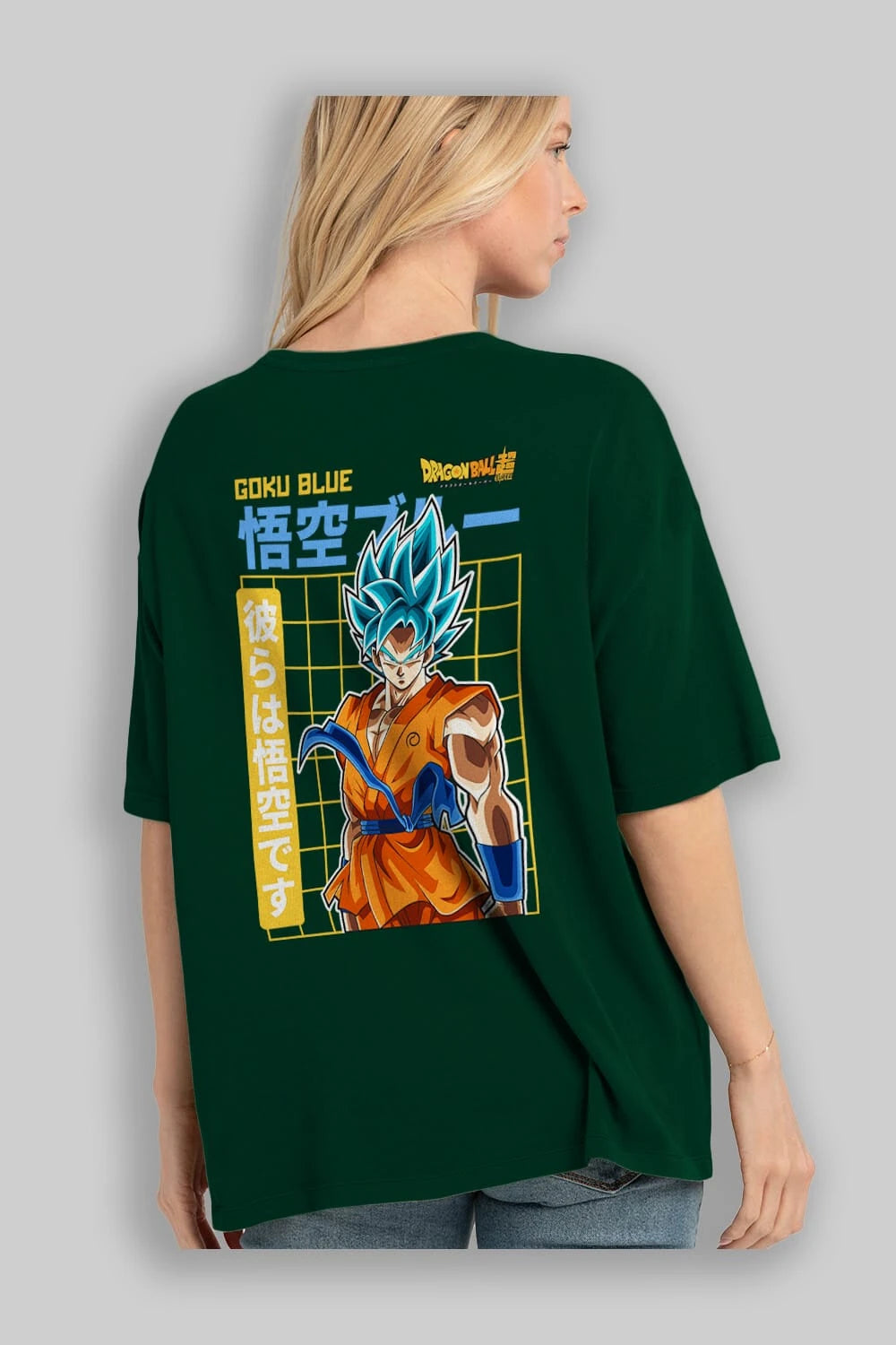 GOKU 1 Anime Arka Baskılı Oversize t-shirt Erkek Kadın Unisex