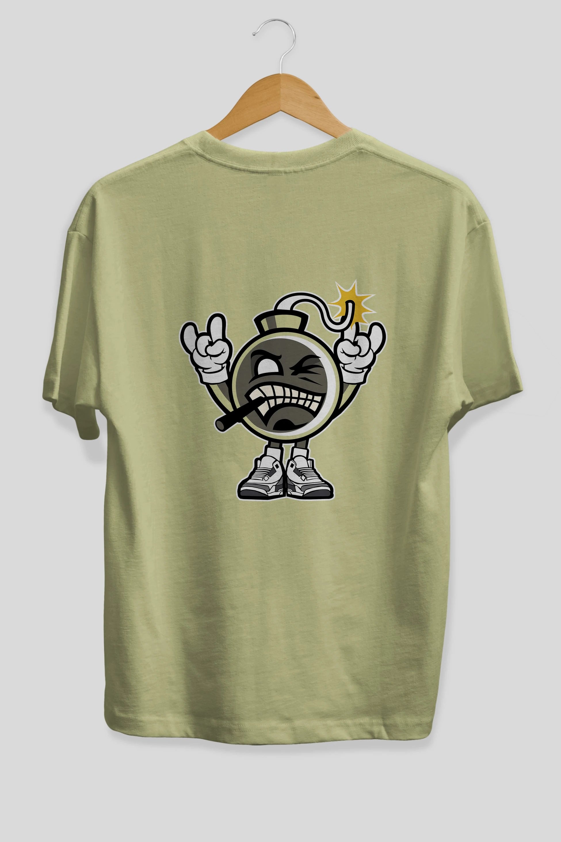 Evil Bomb Arka Baskılı Oversize t-shirt Erkek Kadın Unisex %100 Pamuk tişort