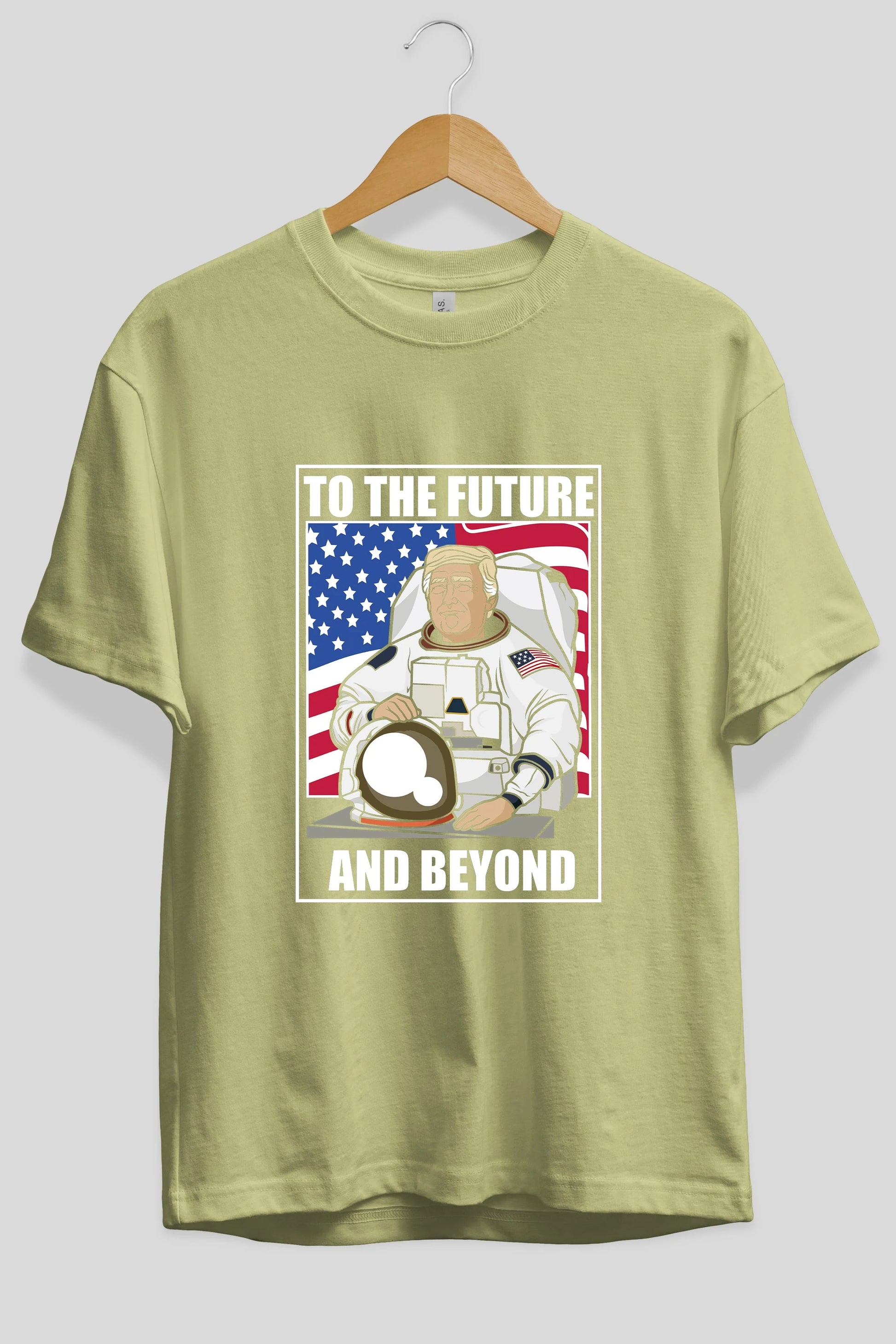 Trumpstronaut Ön Baskılı Oversize t-shirt Erkek Kadın Unisex %100 Pamuk tişort