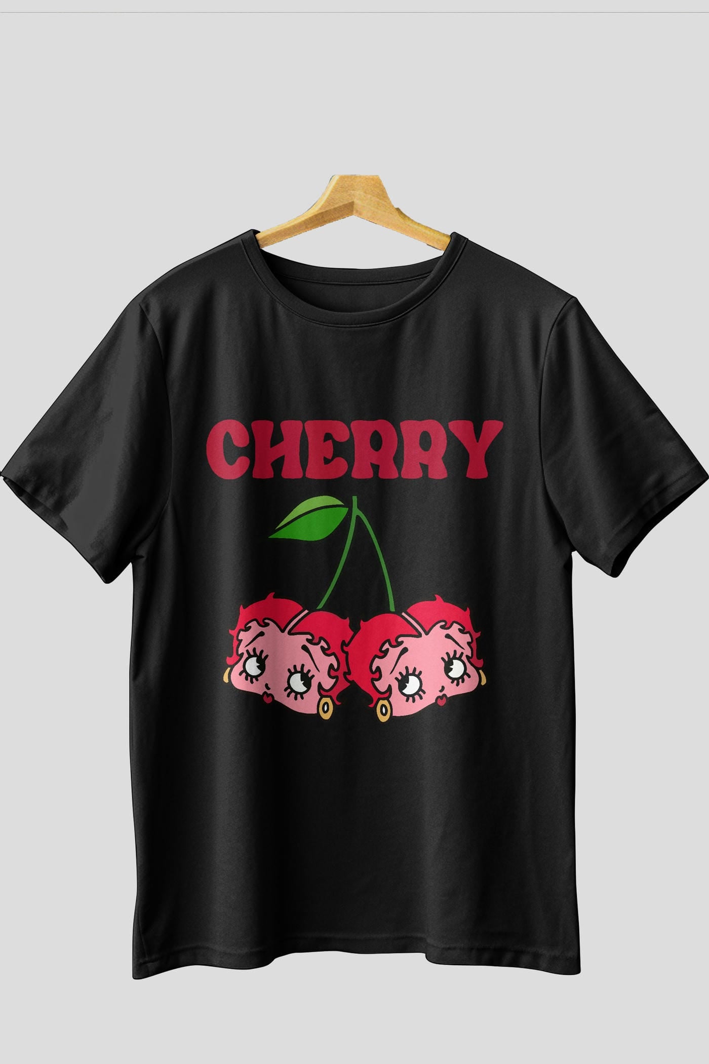 Cherry Cherries 10 Ön Baskılı Oversize t-shirt Erkek Kadın Pamuk Bisiklet Yaka tişort