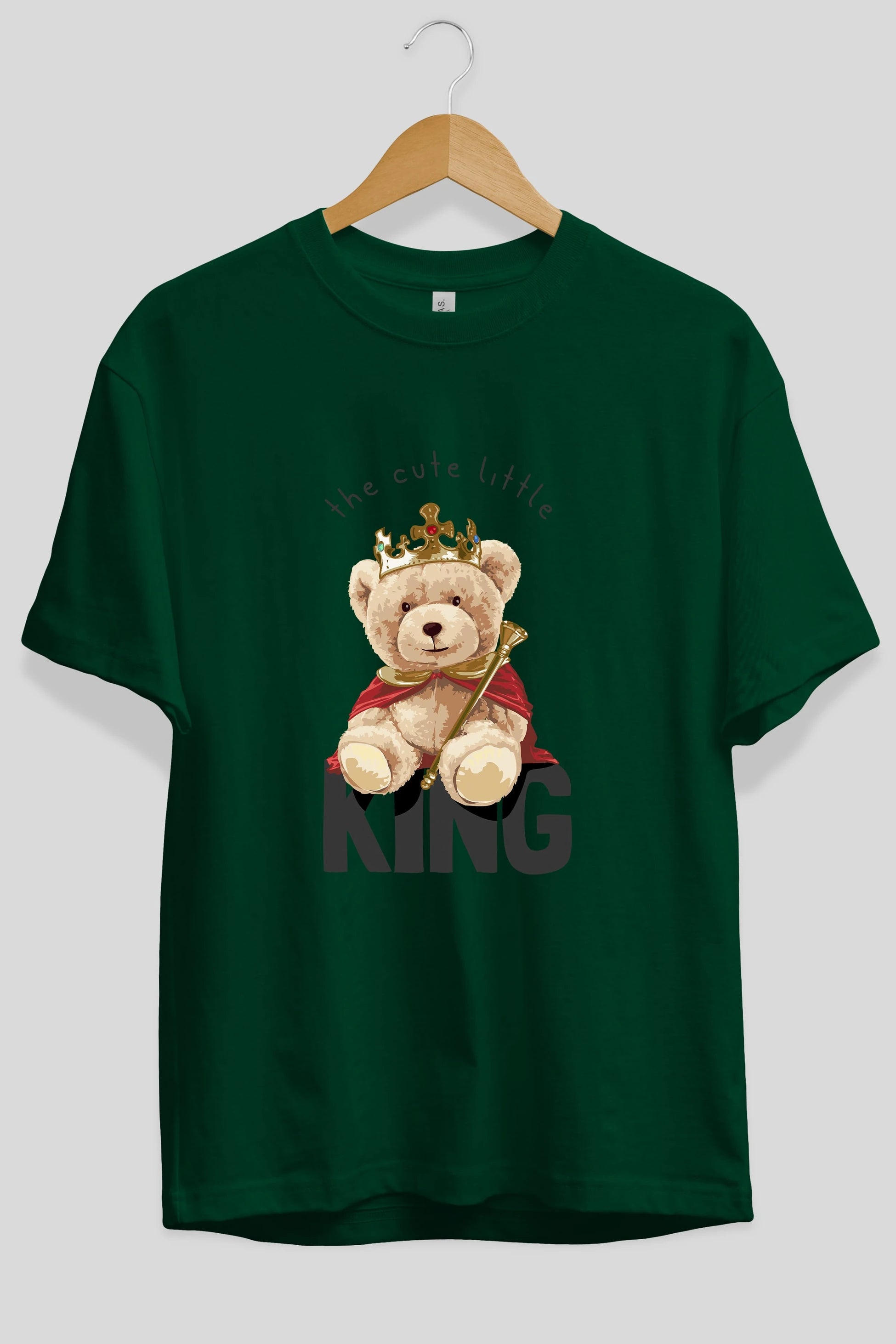 Teddy Bear King Ön Baskılı Oversize t-shirt Erkek Kadın Unisex %100 Pamuk