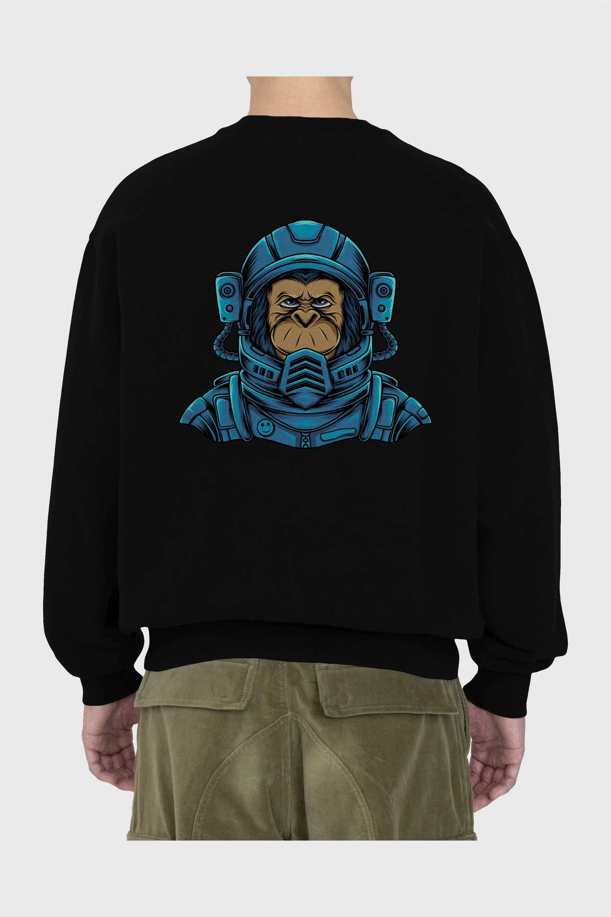 Astromonkey Arka Baskılı Oversize Sweatshirt Erkek Kadın Unisex