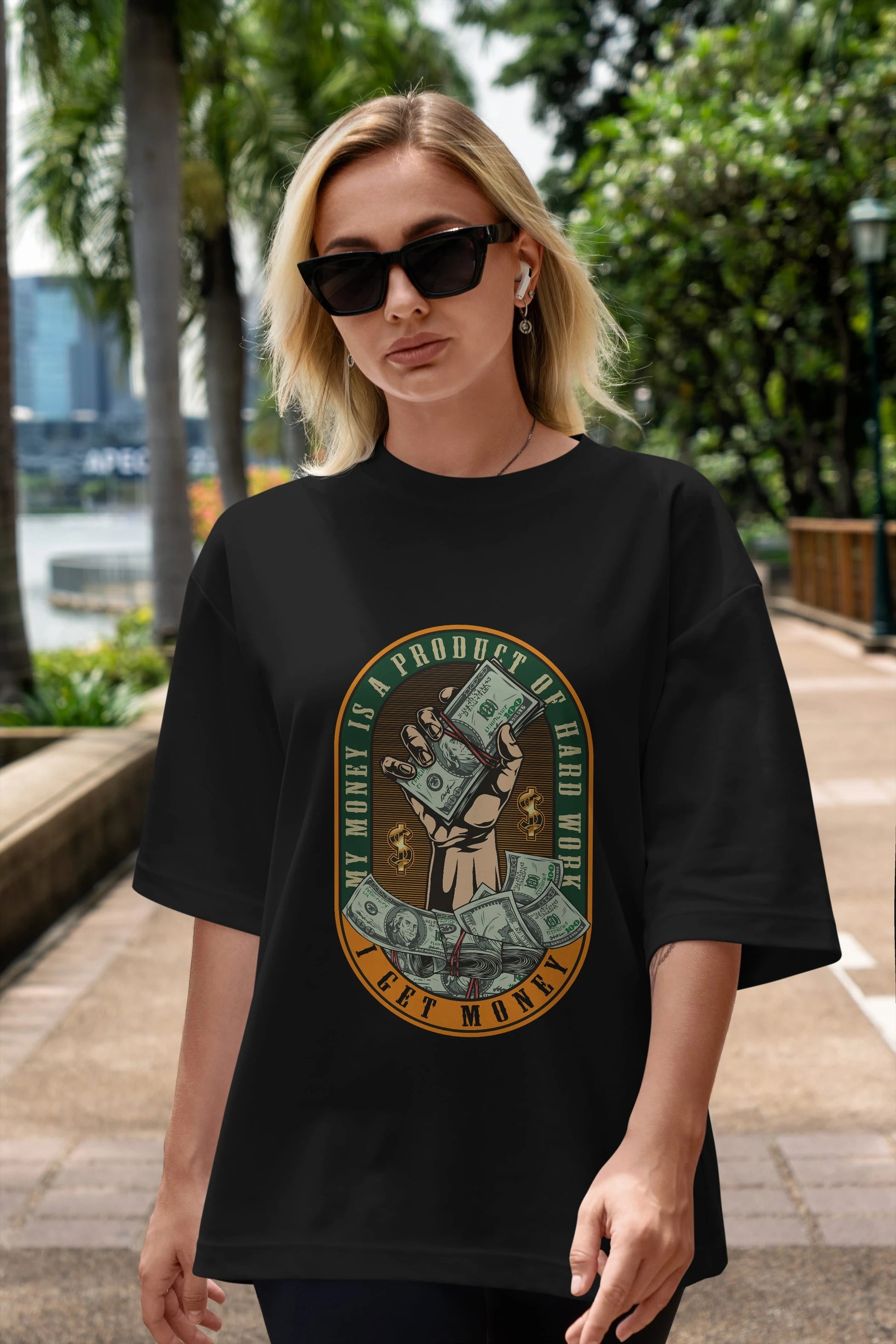 I Get Money Ön Baskılı Oversize t-shirt Erkek Kadın Unisex