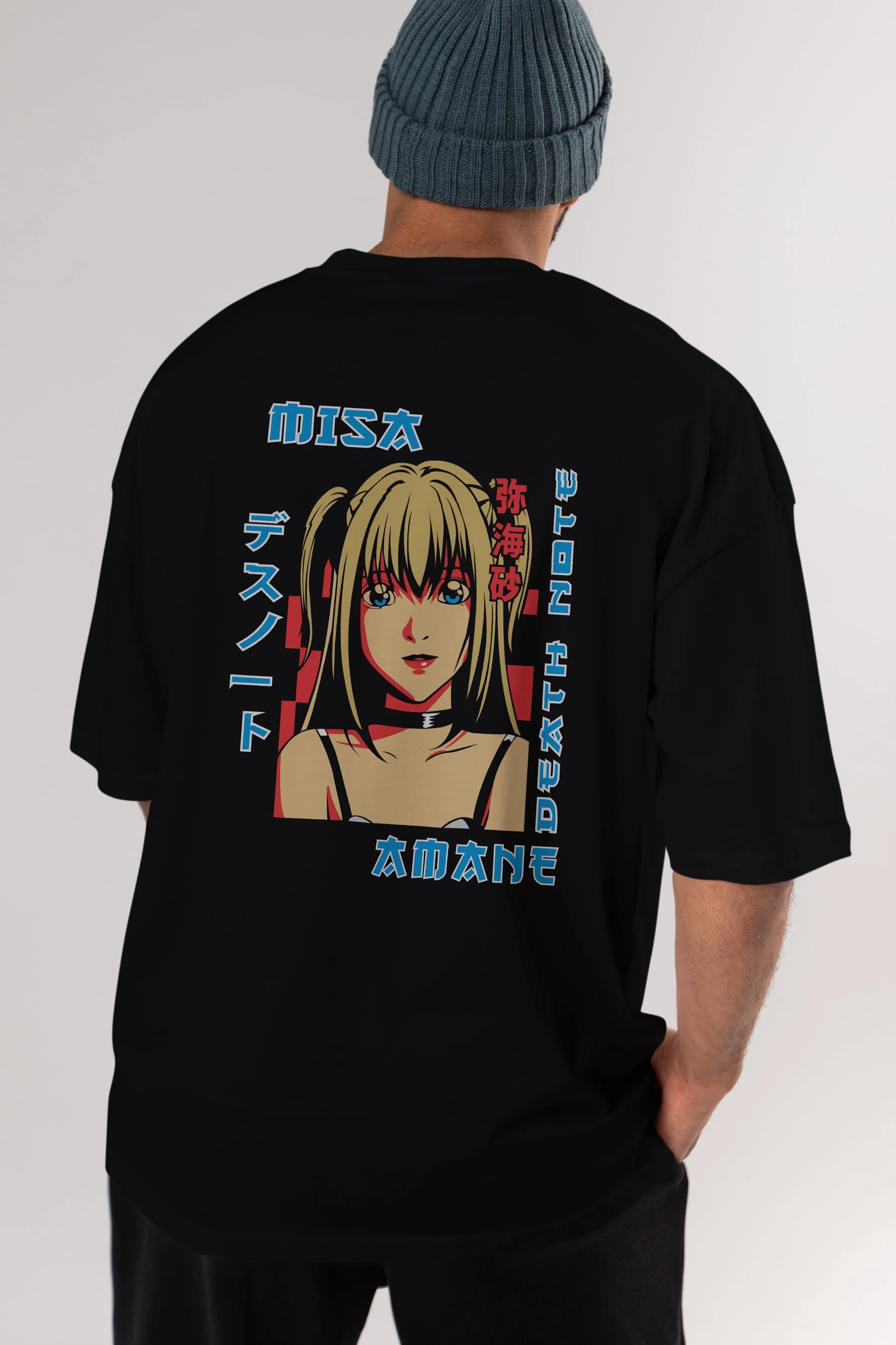 MISA-DEATH NOTE Anime Arka Baskılı Oversize t-shirt Erkek Kadın Unisex