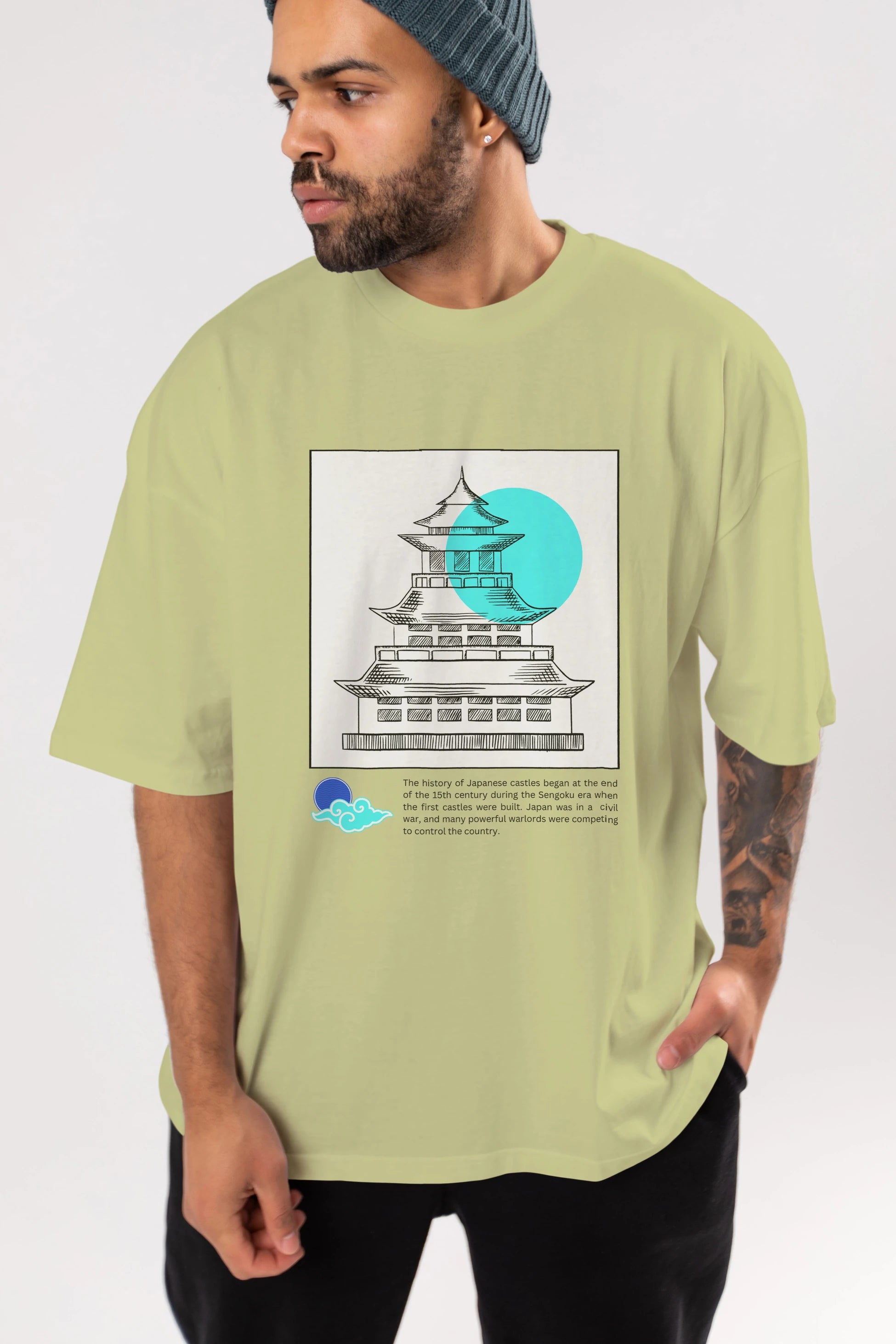 Japan Streetwear Ön Baskılı Oversize t-shirt Erkek Kadın Unisex