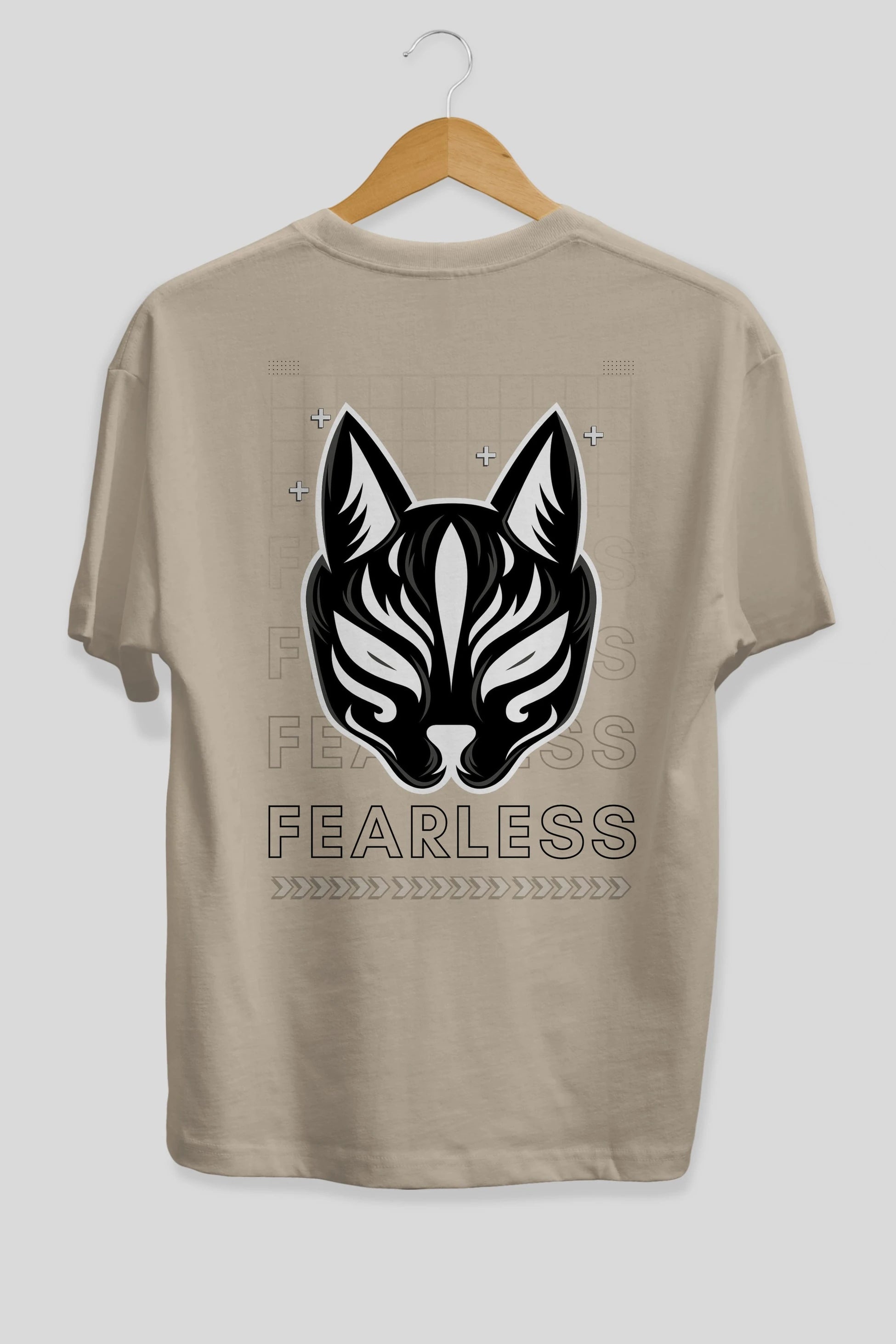 Fearless Yazılı Arka Baskılı Oversize t-shirt Erkek Kadın Unisex