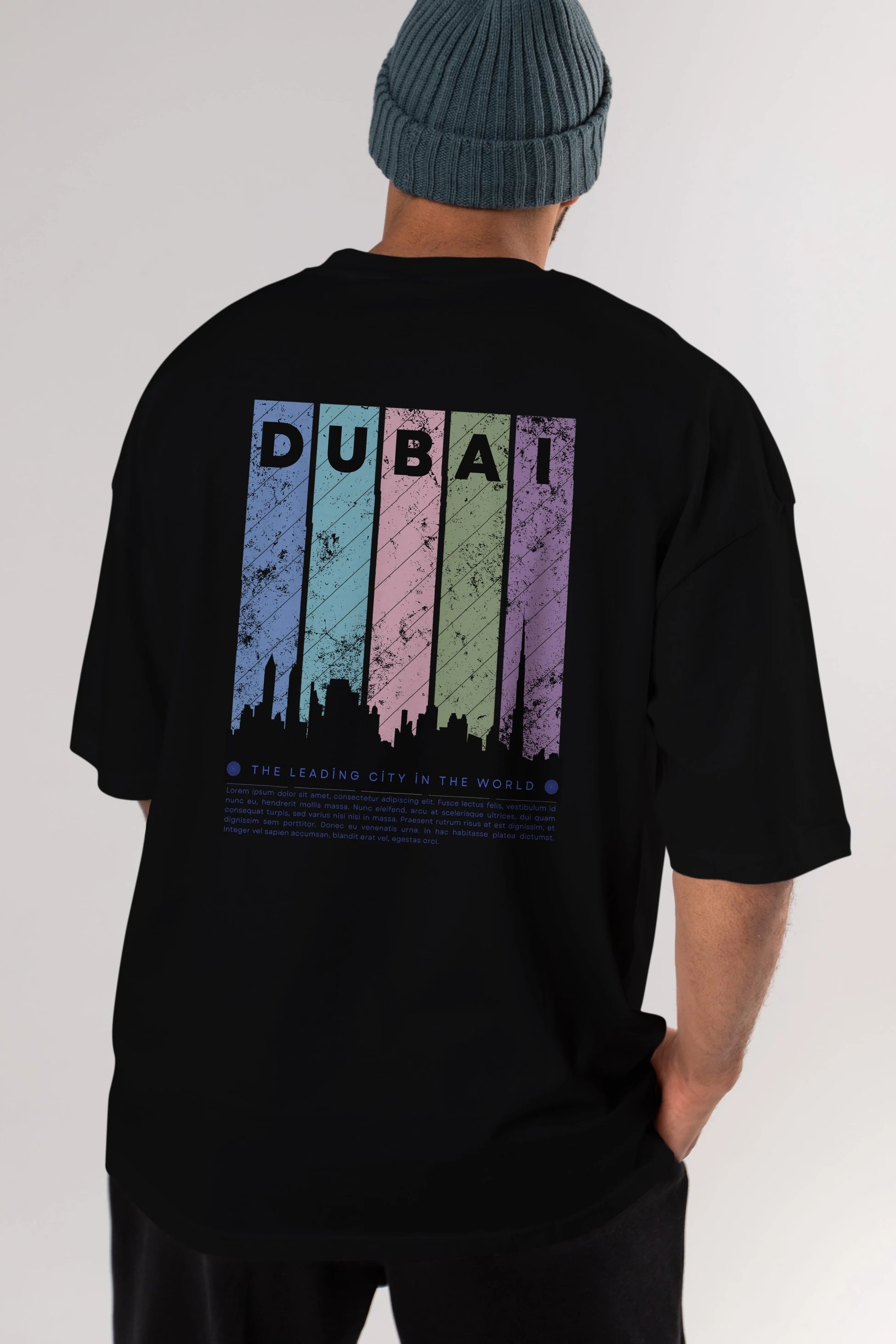 Dubai Yazılı Arka Baskılı Oversize t-shirt Erkek Kadın Unisex