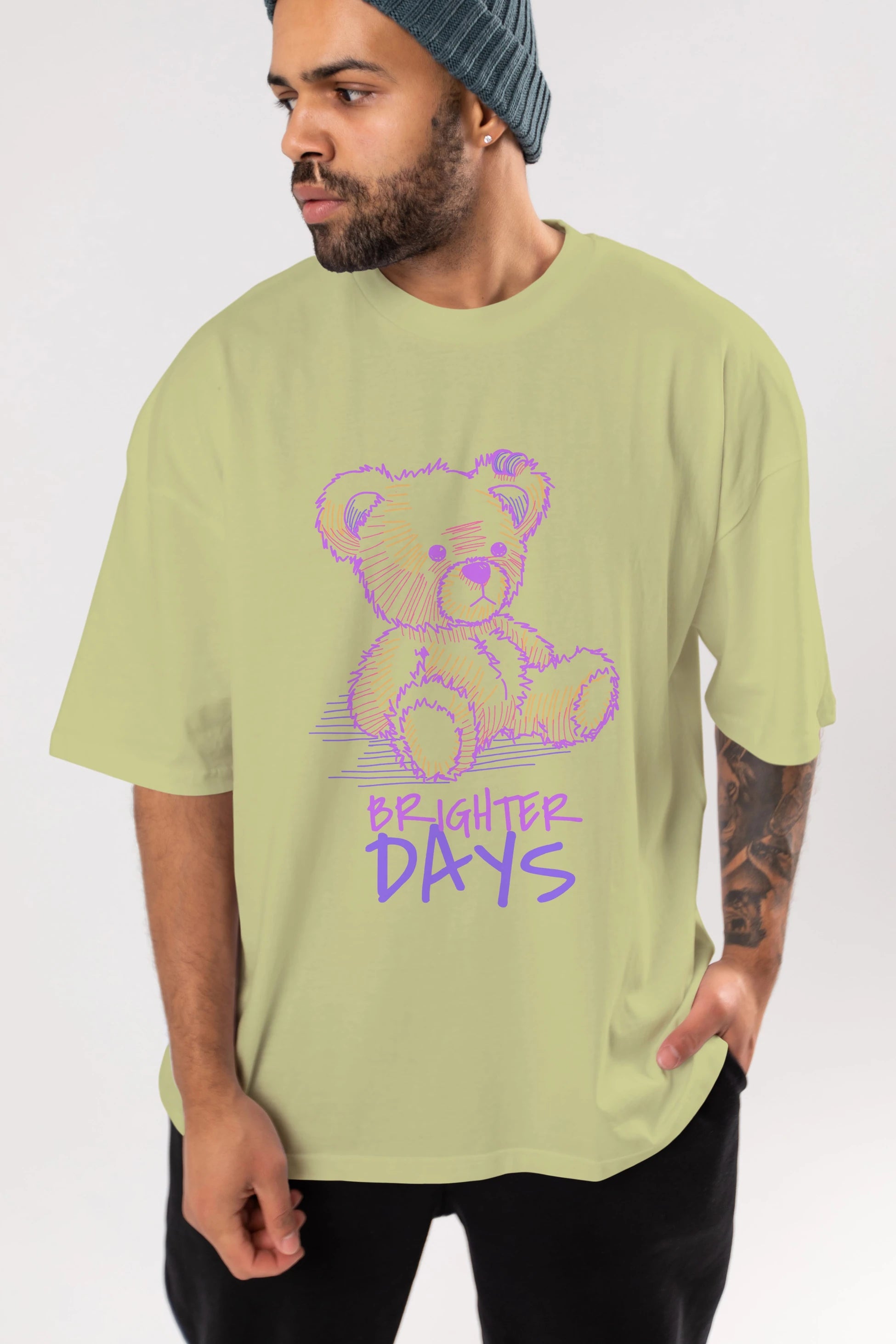 Brighter Days Ön Baskılı Oversize t-shirt Erkek Kadın Unisex