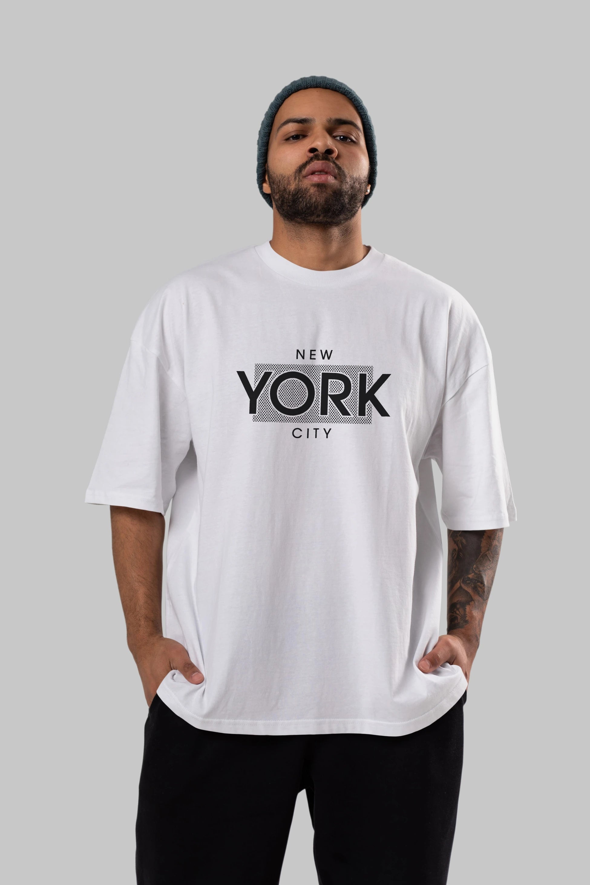 New York City Ön Baskılı Oversize t-shirt Erkek Kadın Unisex