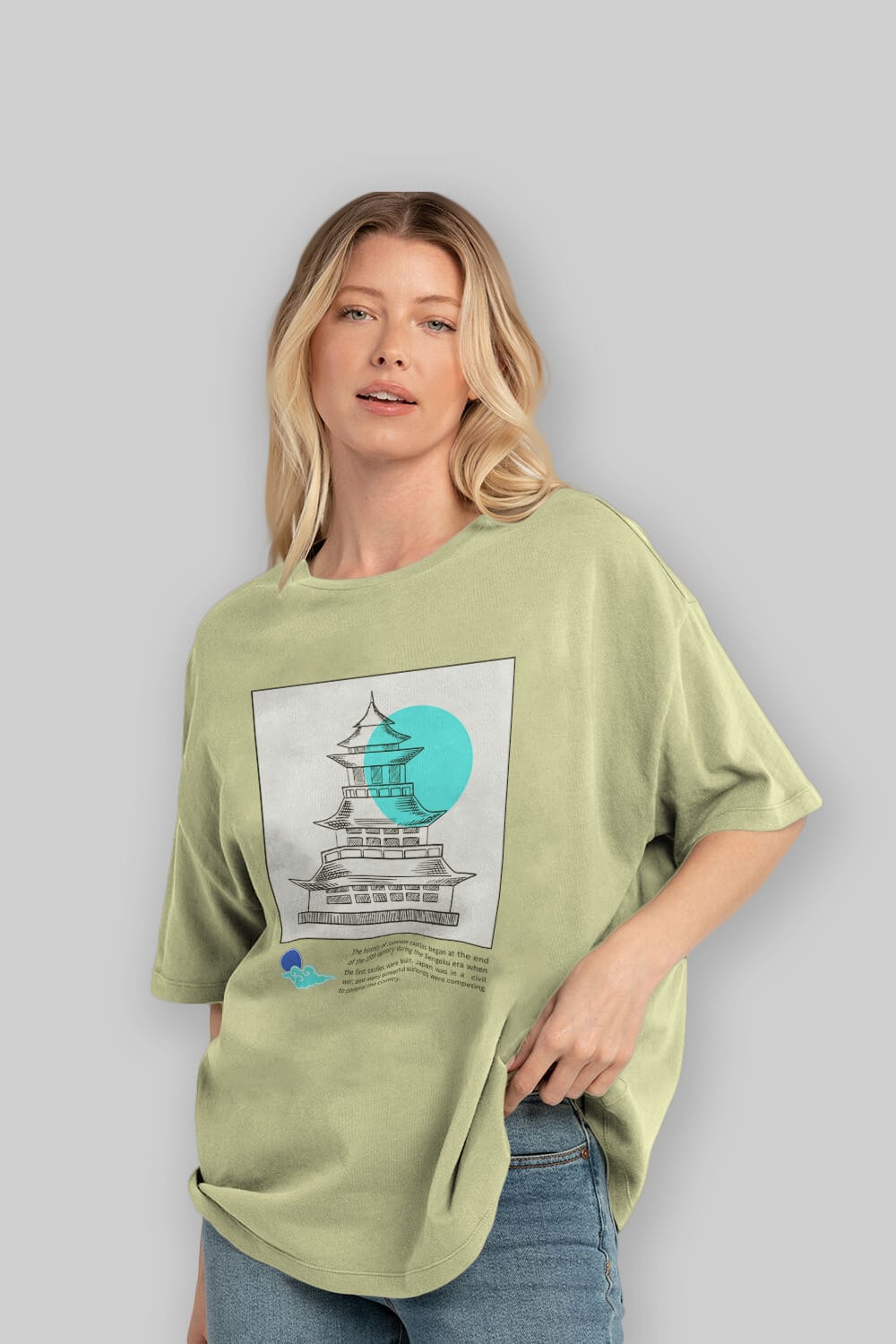 Retro Japanese Ön Baskılı Oversize t-shirt Erkek Kadın Unisex