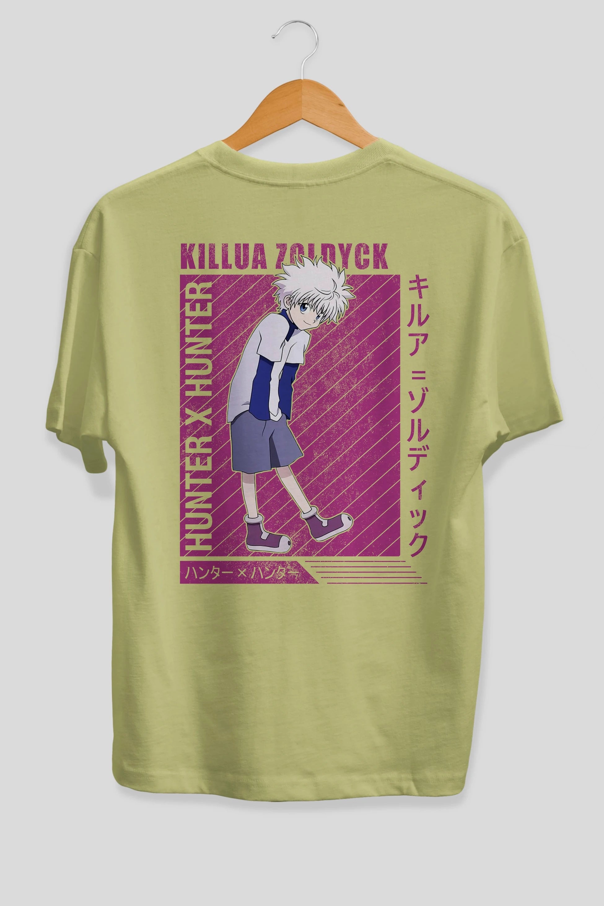 Killua Zoldyck 3 1 Anime Arka Baskılı Oversize t-shirt Erkek Kadın Unisex