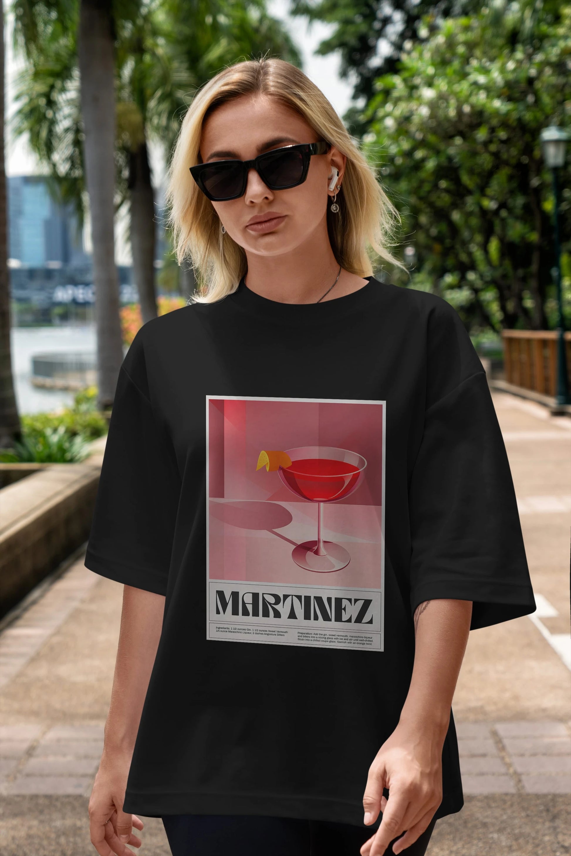 Martinez Ön Baskılı Oversize t-shirt Erkek Kadın Unisex %100 Pamuk Bisiklet Yaka tişort