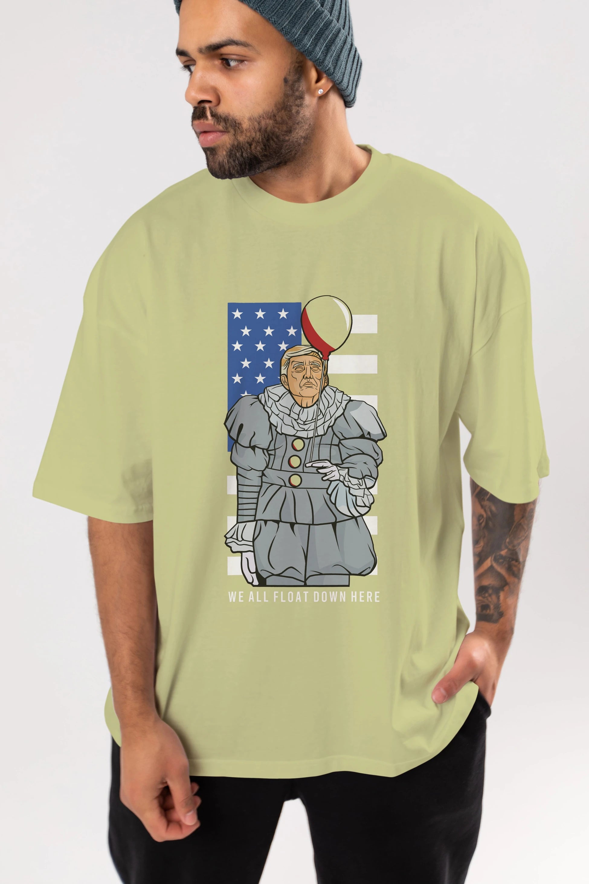 It Trump Ön Baskılı Oversize t-shirt Erkek Kadın Unisex %100 Pamuk tişort