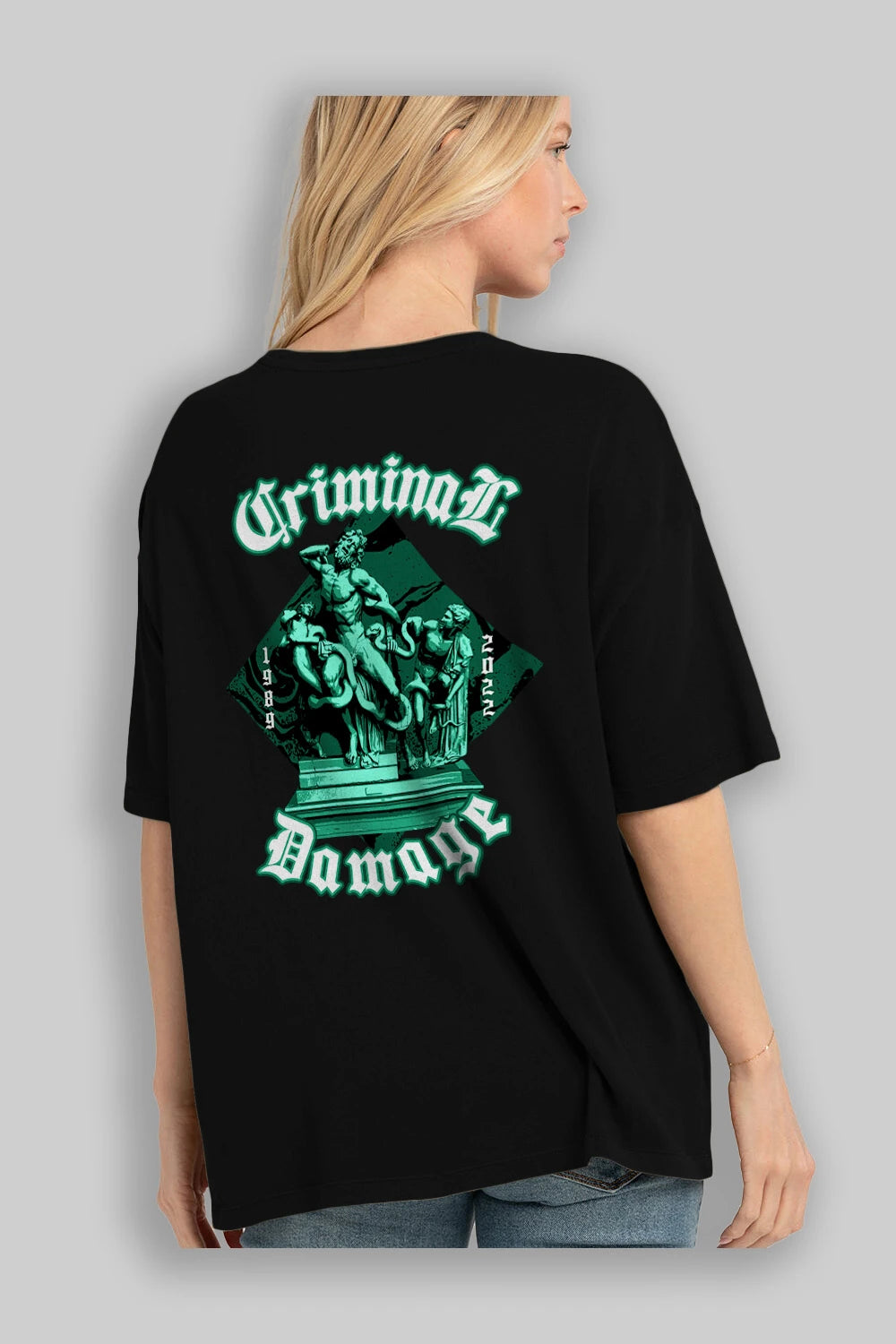 Criminal Damage Arka Baskılı Oversize t-shirt Erkek Kadın Unisex