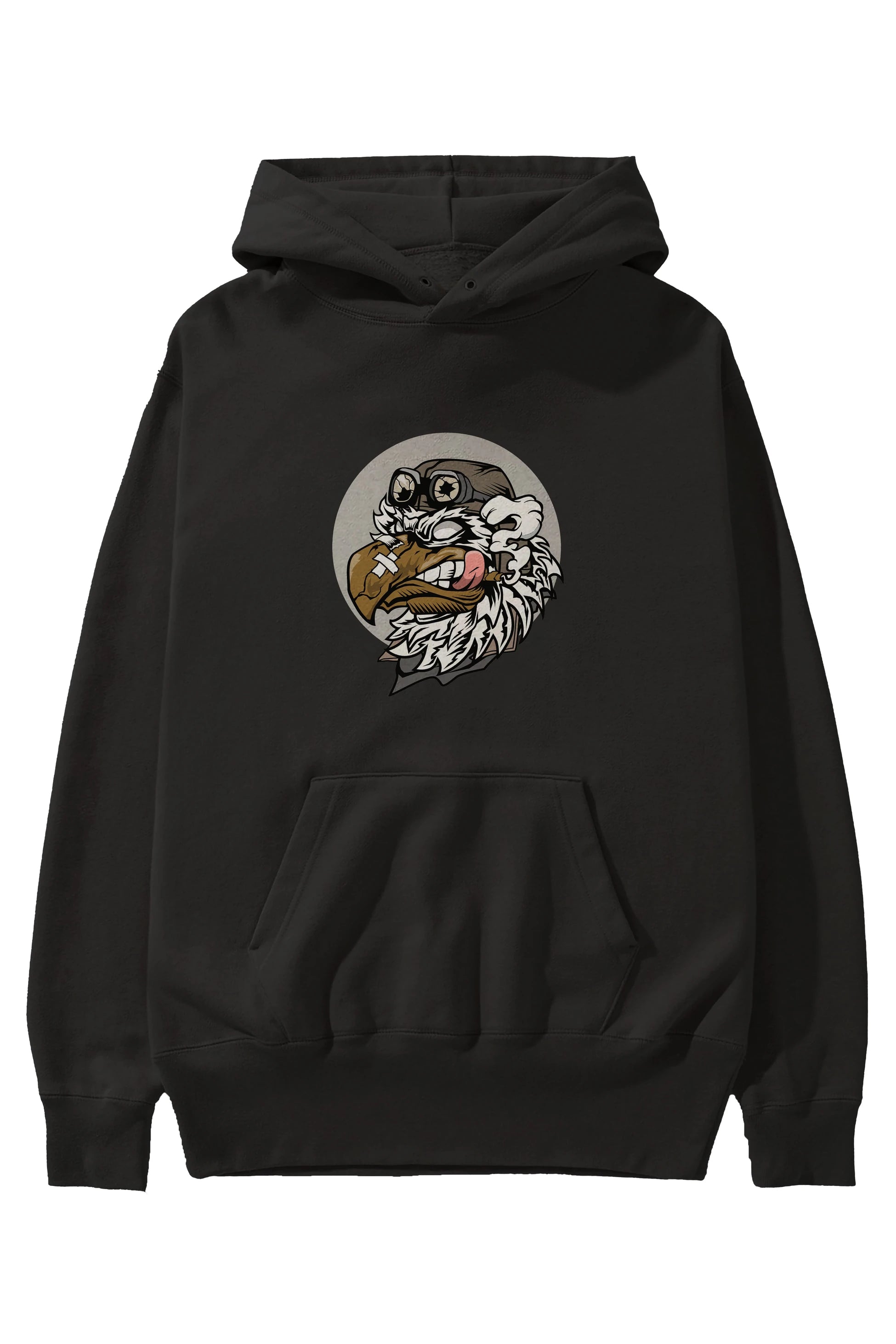 Bird Pilot Ön Baskılı Hoodie Oversize Kapüşonlu Sweatshirt Erkek Kadın Unisex