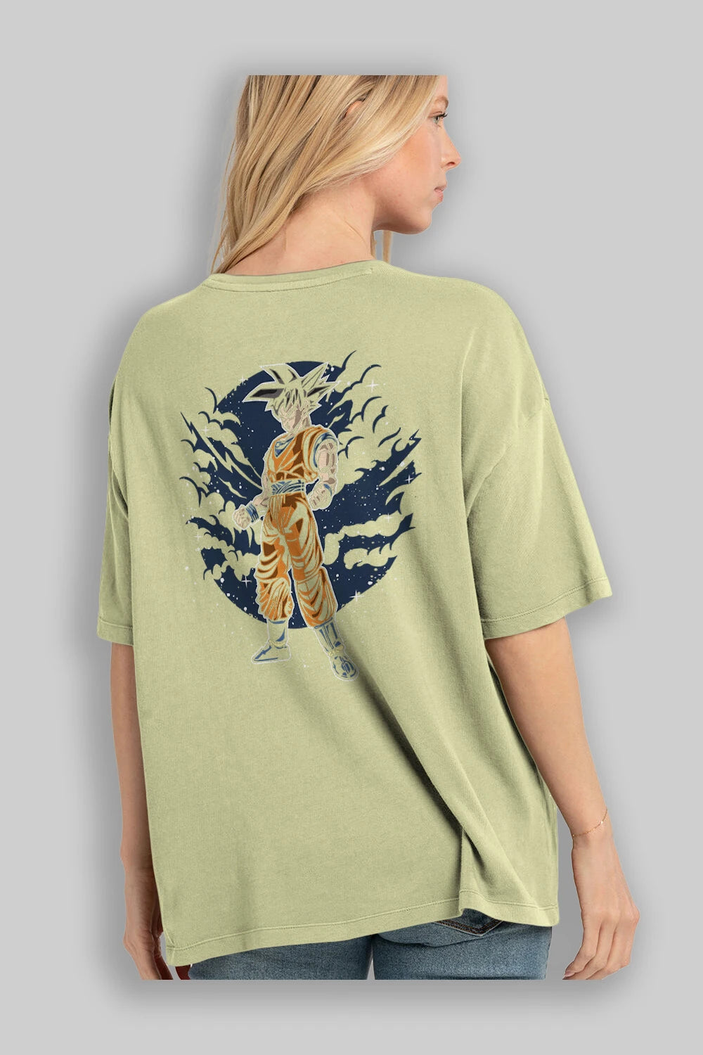 GOKU Arka Baskılı Oversize t-shirt Erkek Kadın Unisex %100 Pamuk